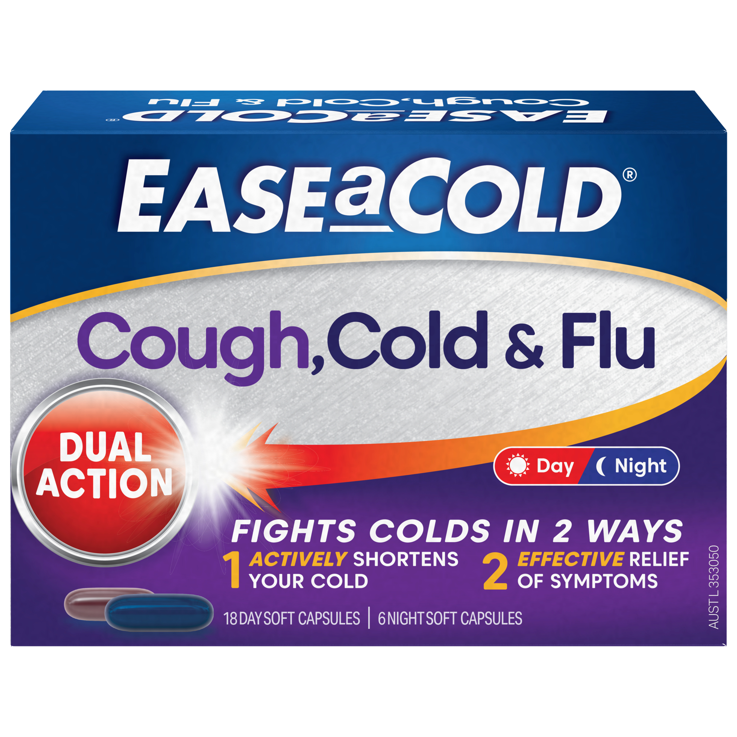 Ease-A-Cold Cough, Cold & Flu + Pain Day & Night 24 capsules - Image 1