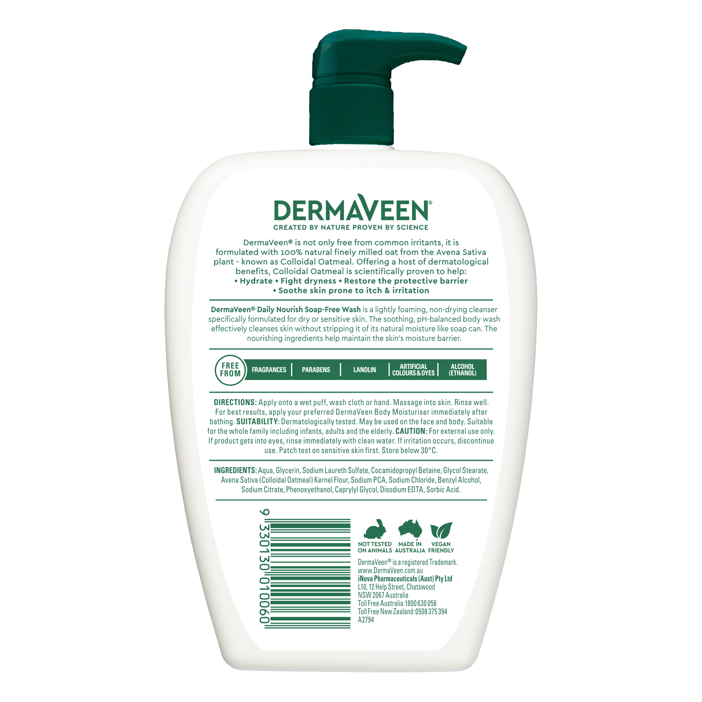 DermaVeen Daily Nourish Soap Free Wash 500ml - Image 2