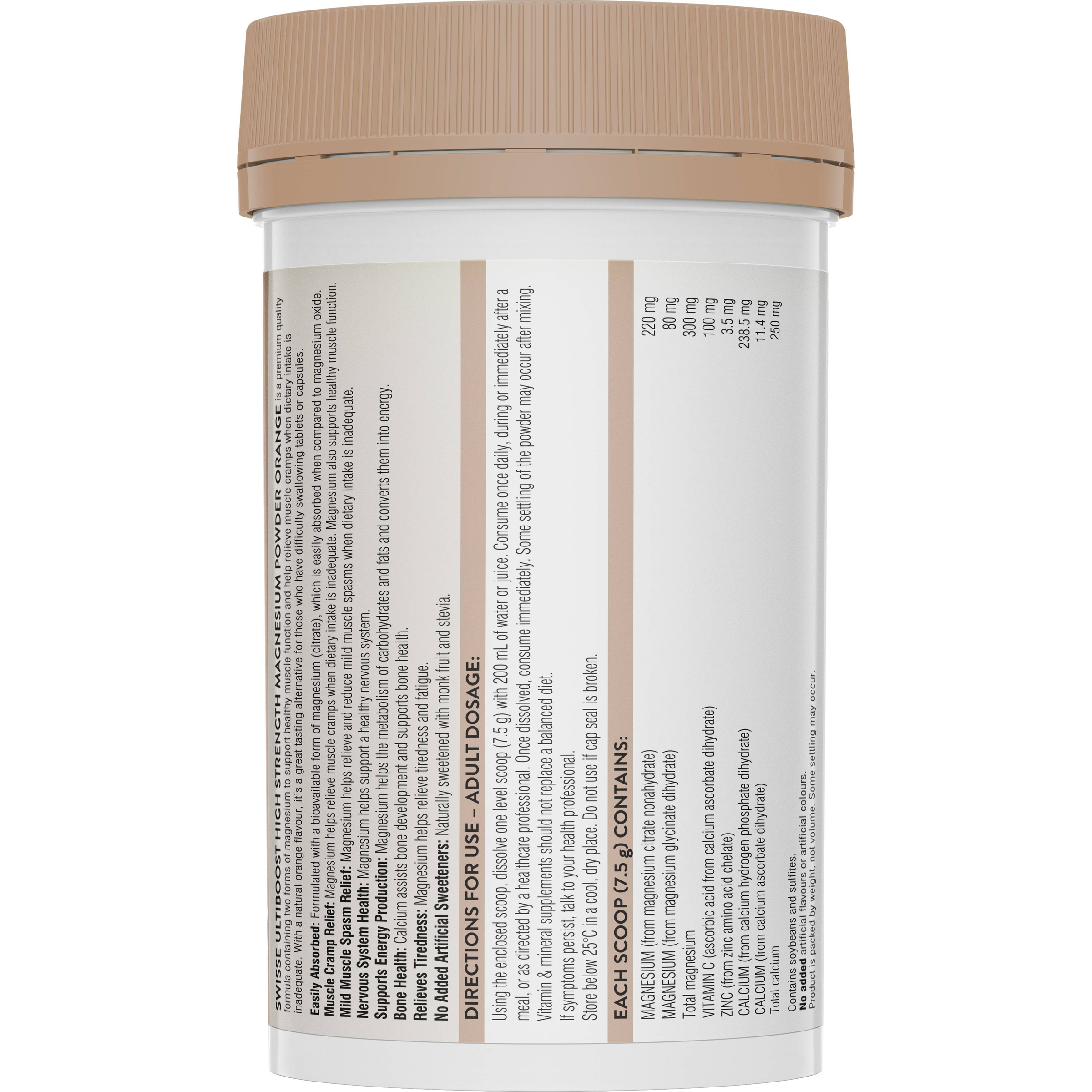 Swisse Ultiboost High Strength Magnesium Powder Orange 180g - Image 2