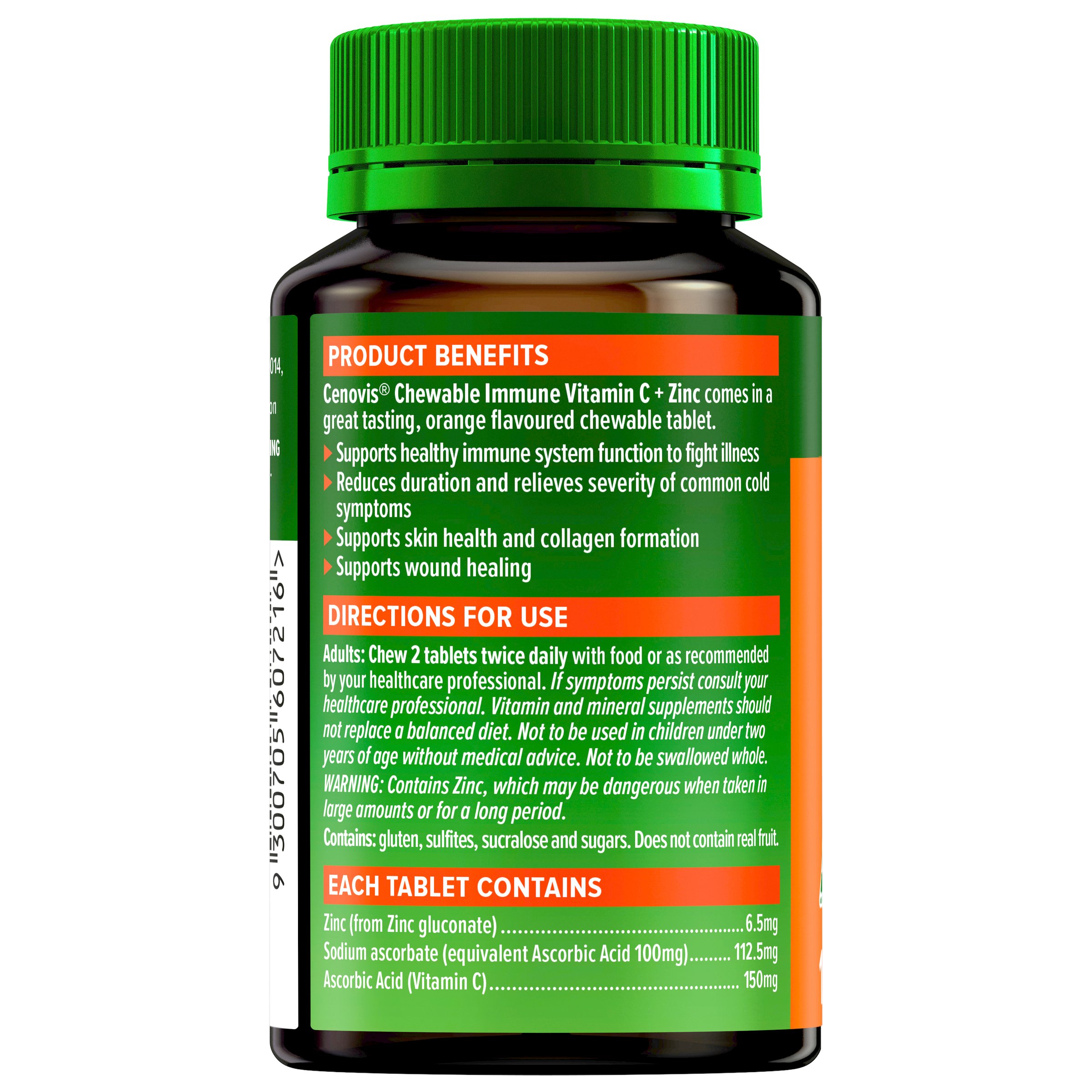 Cenovis Immune Vitamin C + Zinc 120 chewable tablets - Image 3