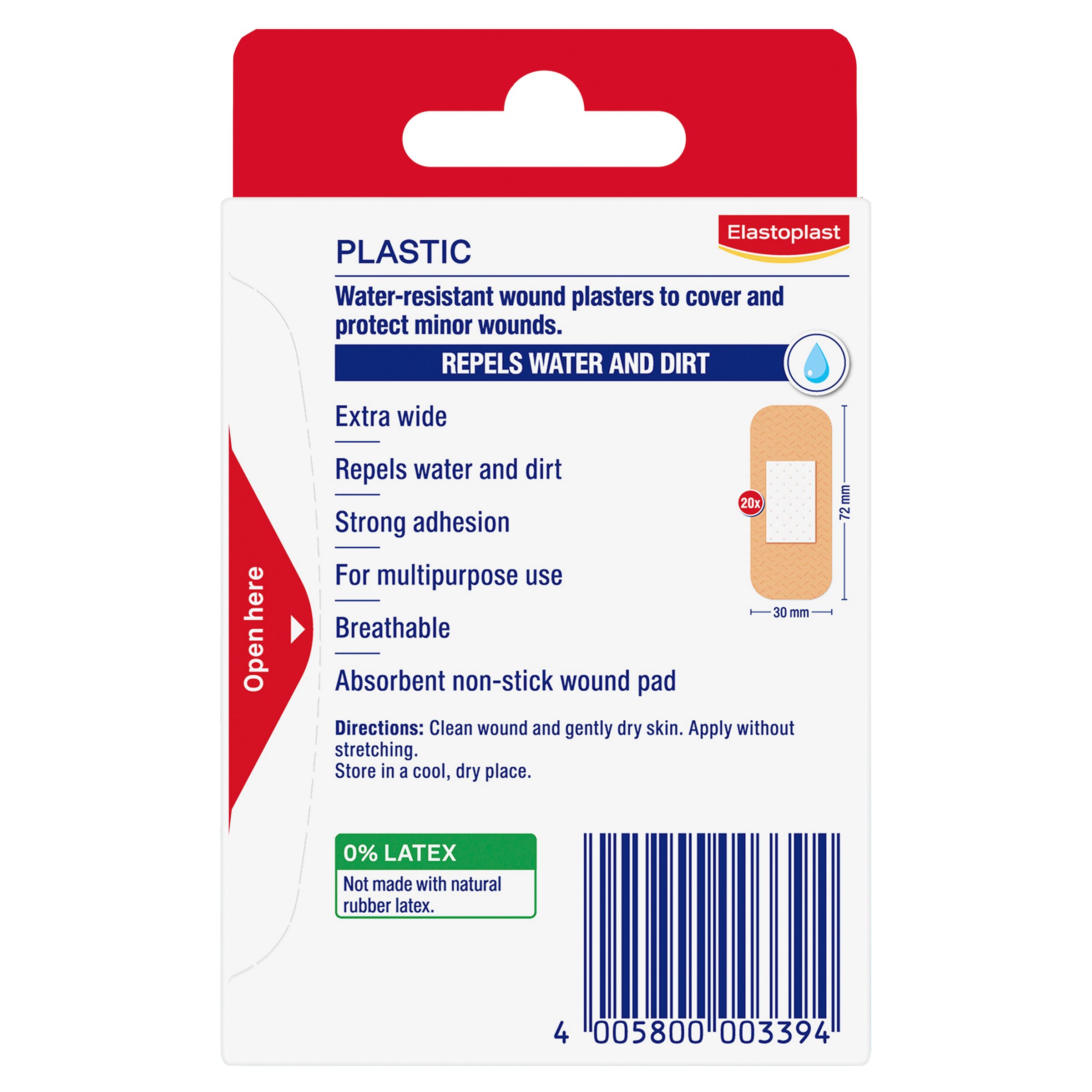 Elastoplast Plastic Strips Extra Wide 20 pack - Image 2