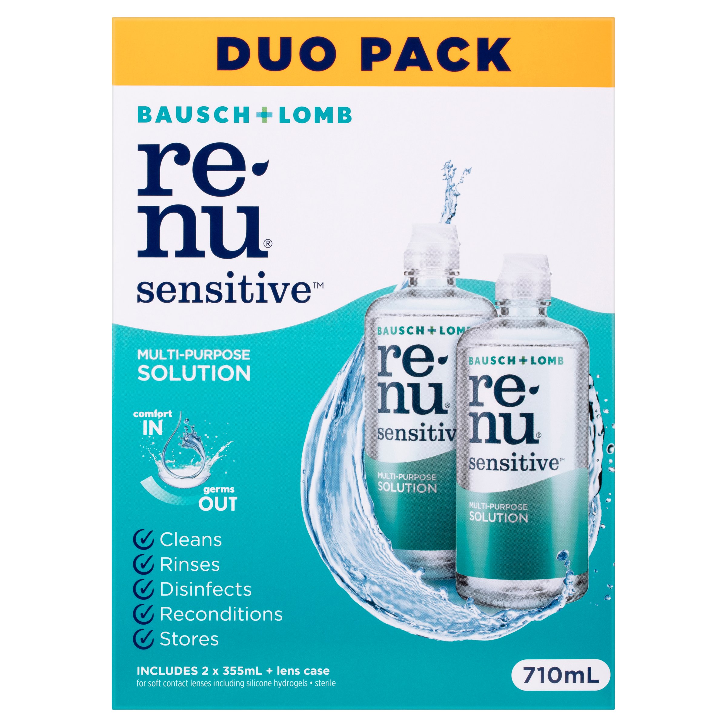 Bausch & Lomb Renu Sensitive Duo Pack 710ml - Image 1