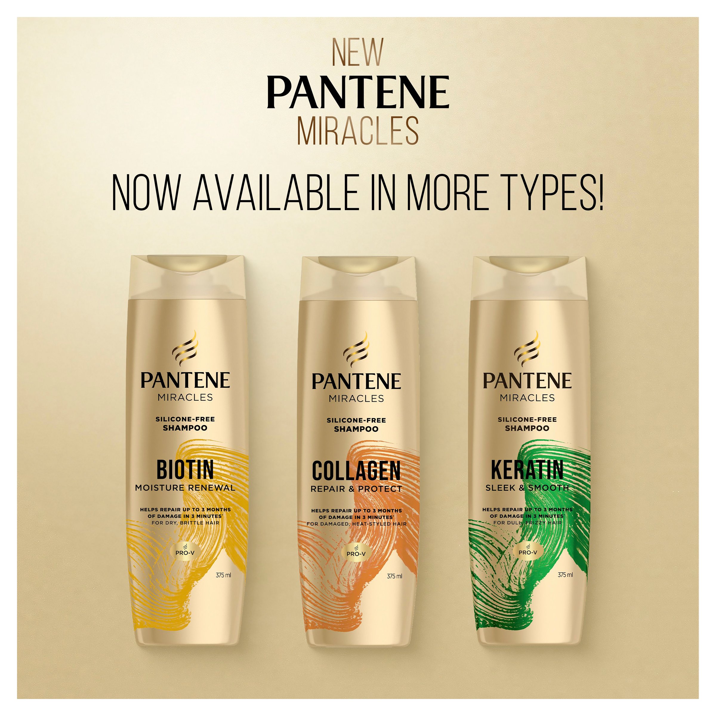 Pantene Miracles Biotin Daily Moisture Renew Shampoo 375ml - Image 4