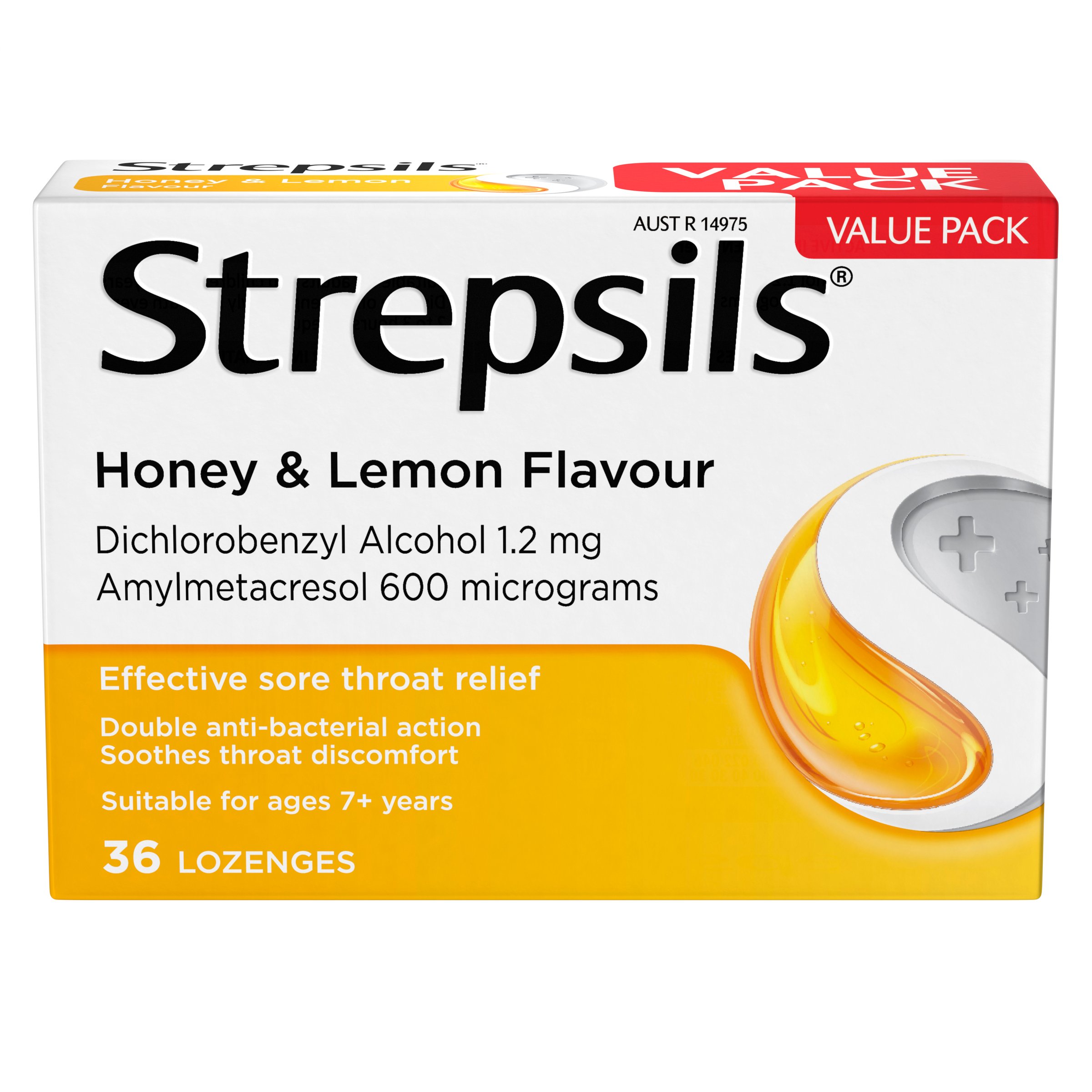 Strepsils Honey & Lemon Double Antibacterial Action 36 lozenges - Image 3