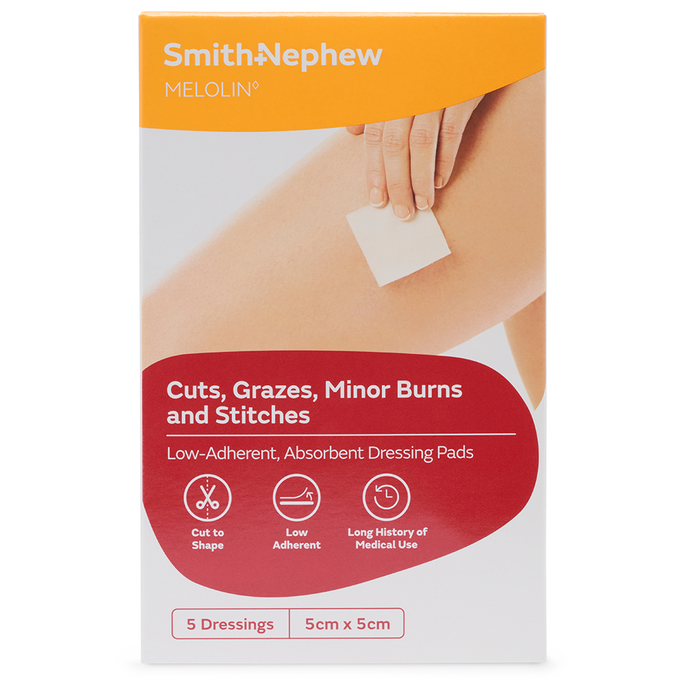 Melolin Wound Dressing Pad 5cm X 5cm - 5 pack - Image 1