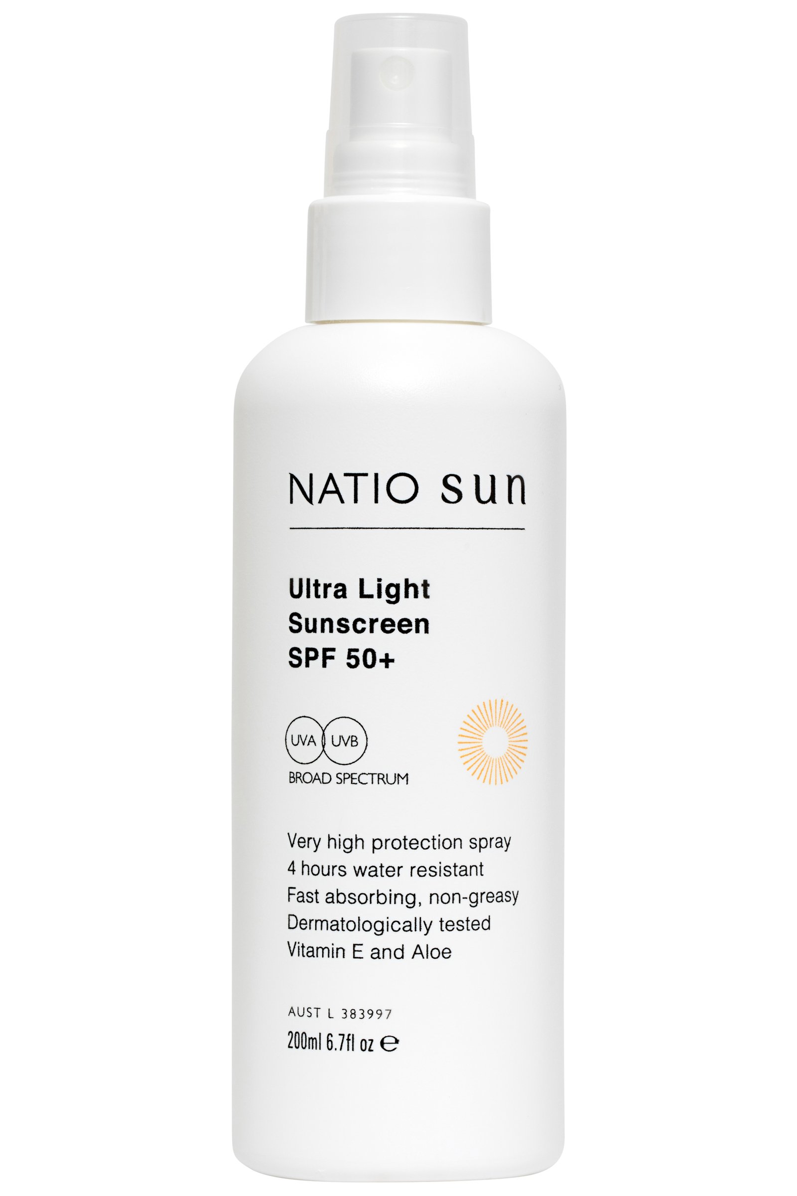 Natio Ultra Light Spray Sunscreen SPF 50+ 200ml - Image 1