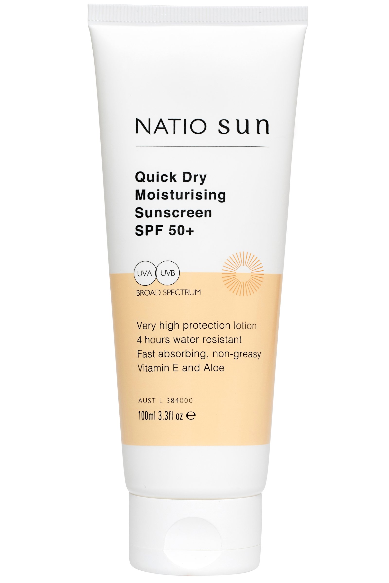 Natio Quick Dry Moisturising Sunscreen SPF 50+ 100ml - Image 1