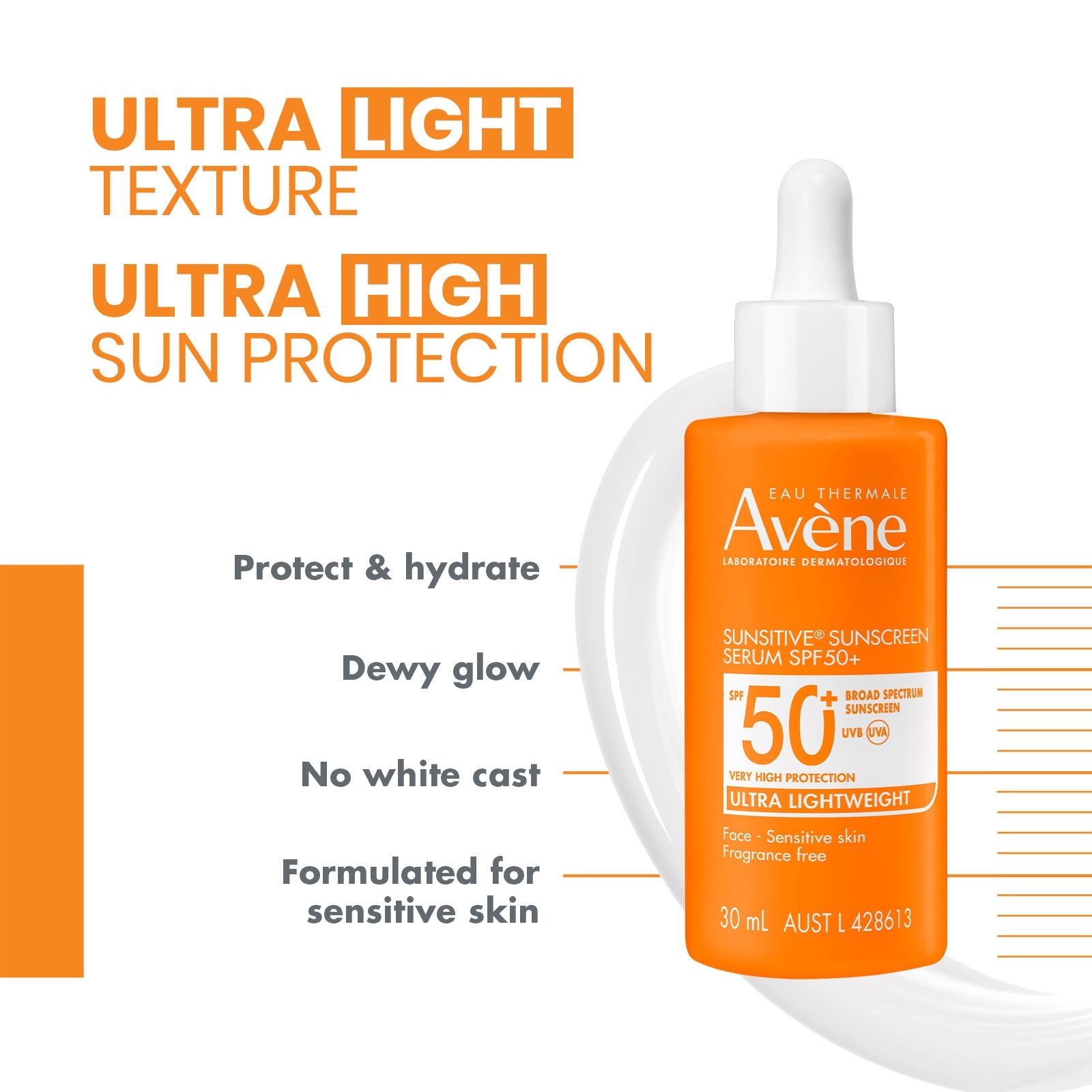 Avene Sunsitive Sunscreen Serum SPF 50+ 30ml - Image 4