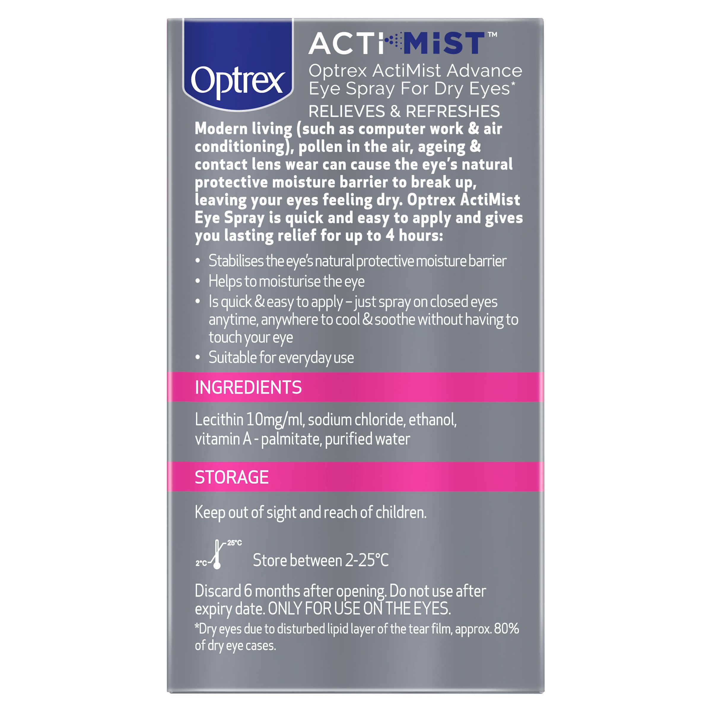 Optrex ACTiMIST Advance Preservative Free Eye Spray 10ml - Image 2