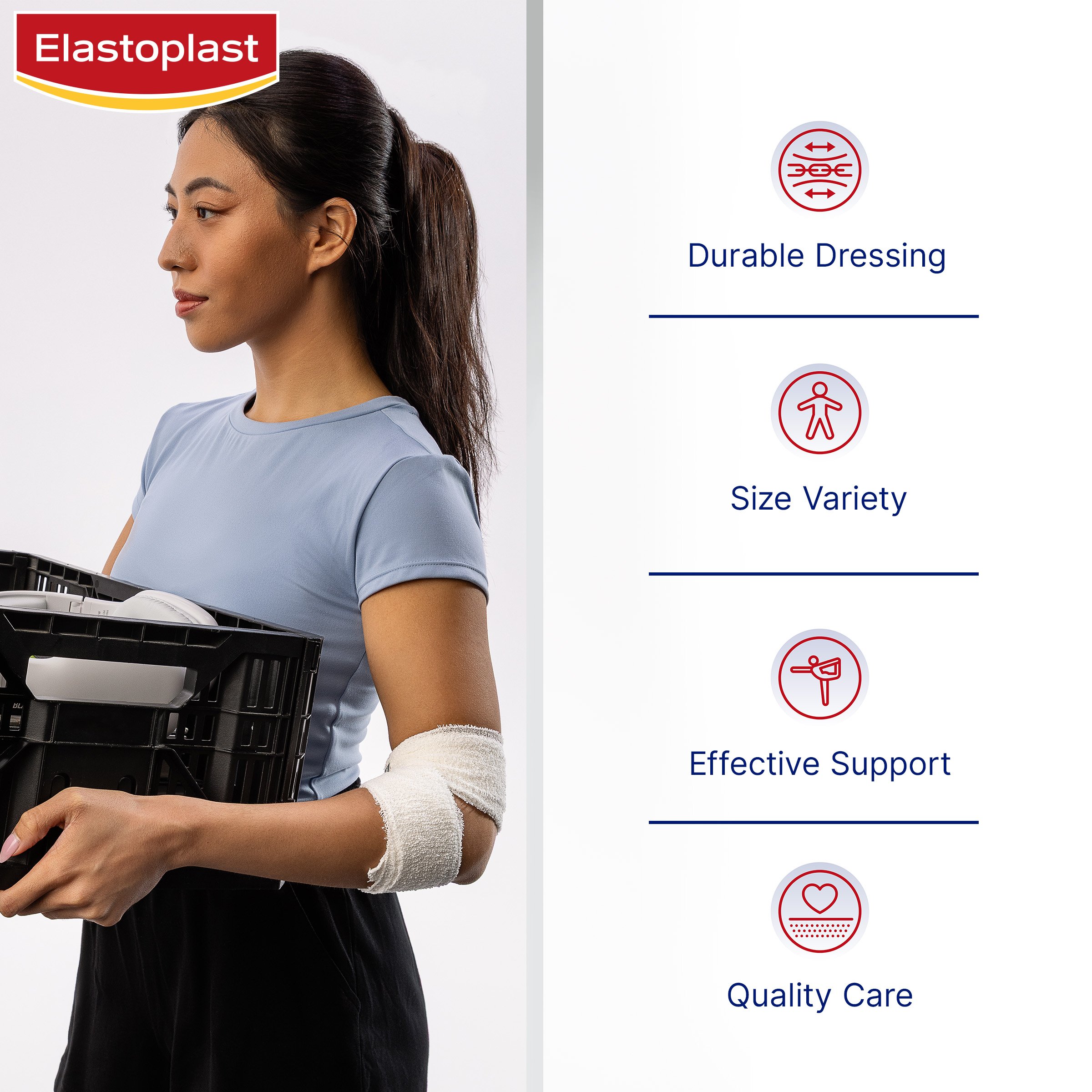 Elastoplast Crepe Bandage Medium Weight 7.5cm X 1.6m White - 1 roll - Image 5