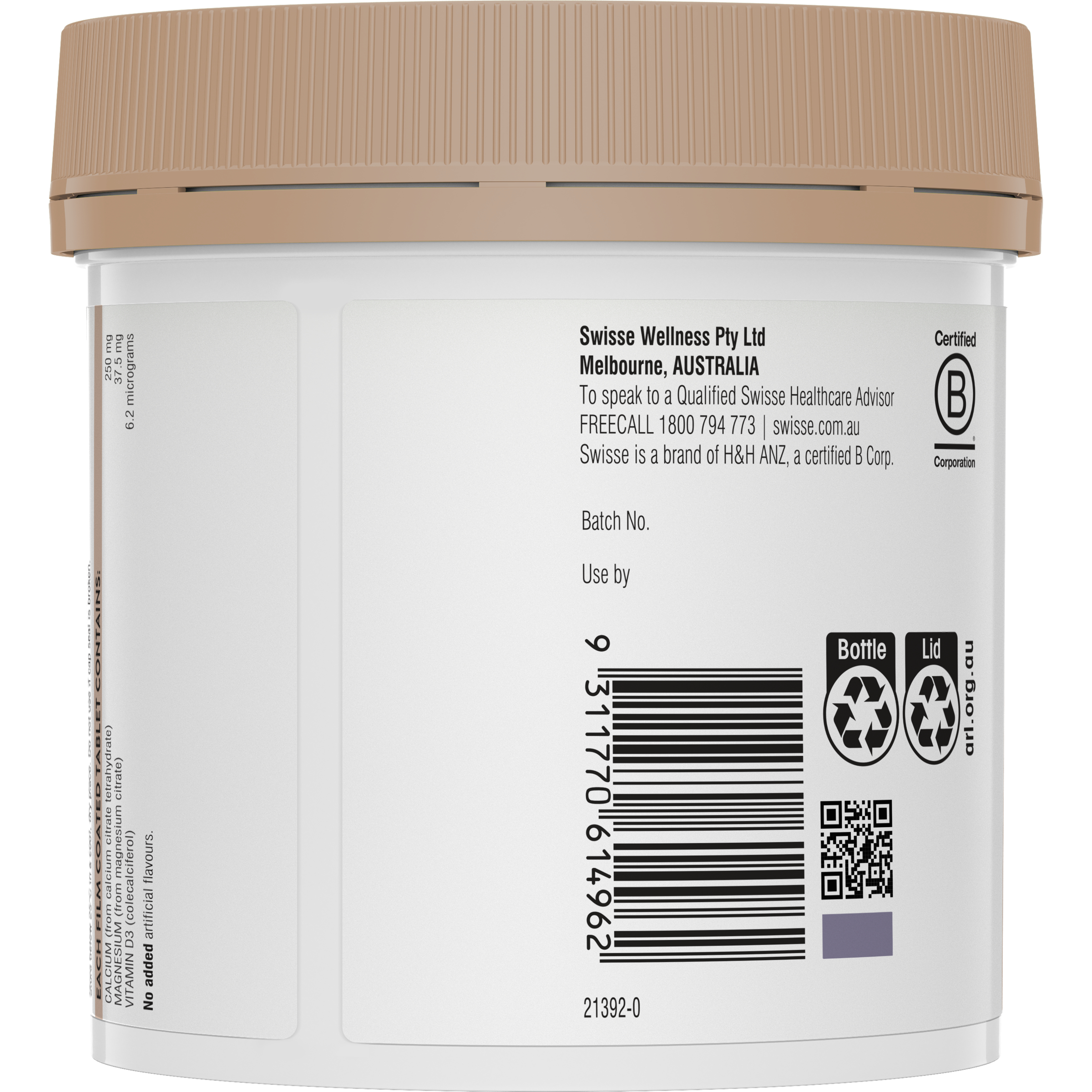 Swisse Ultiboost Magnesium Calcium + Vitamin D3 - 180 tablets - Image 3