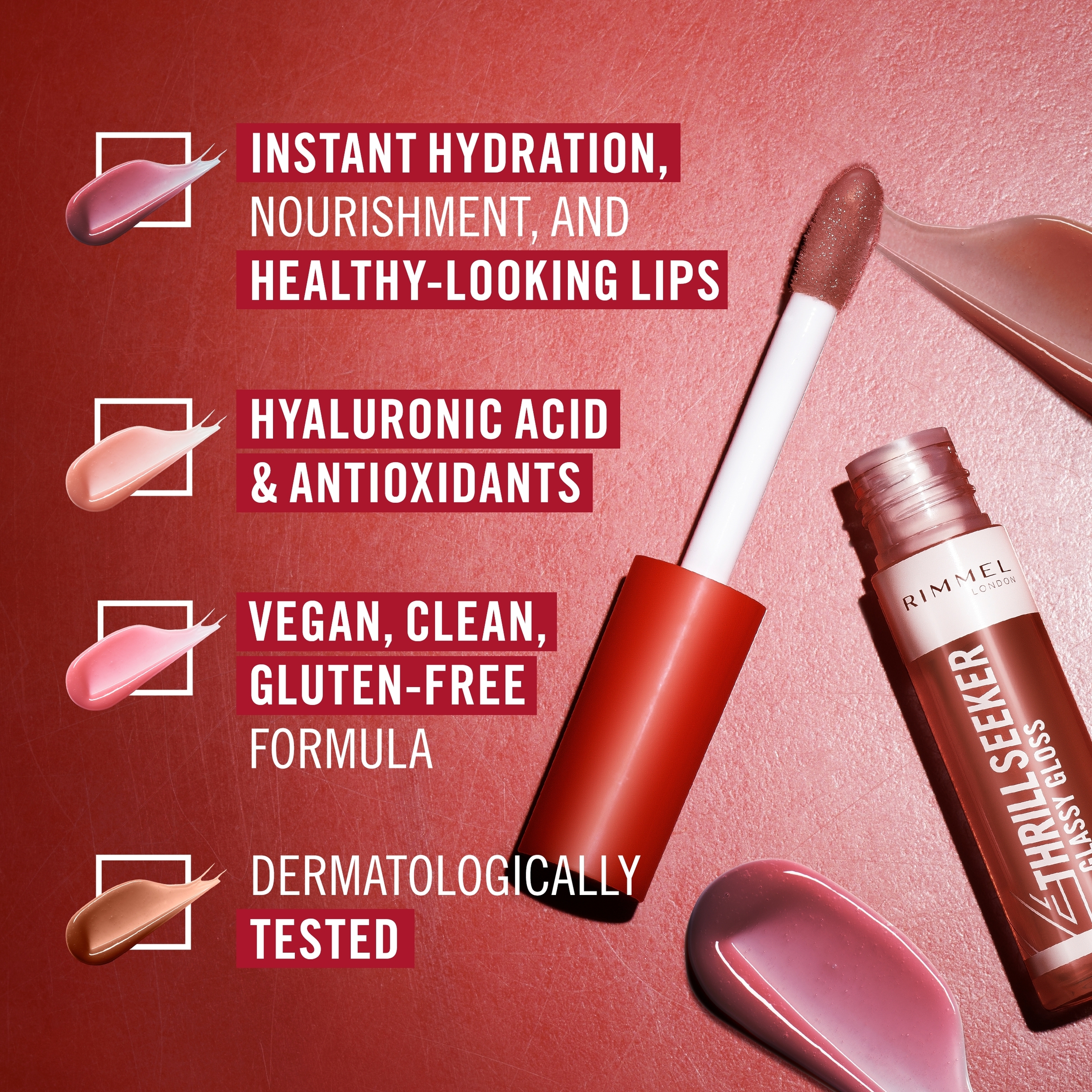 Rimmel Thrill Seeker Glassy Gloss Lipgloss Frosted Berry 750 - 10ml - Image 6