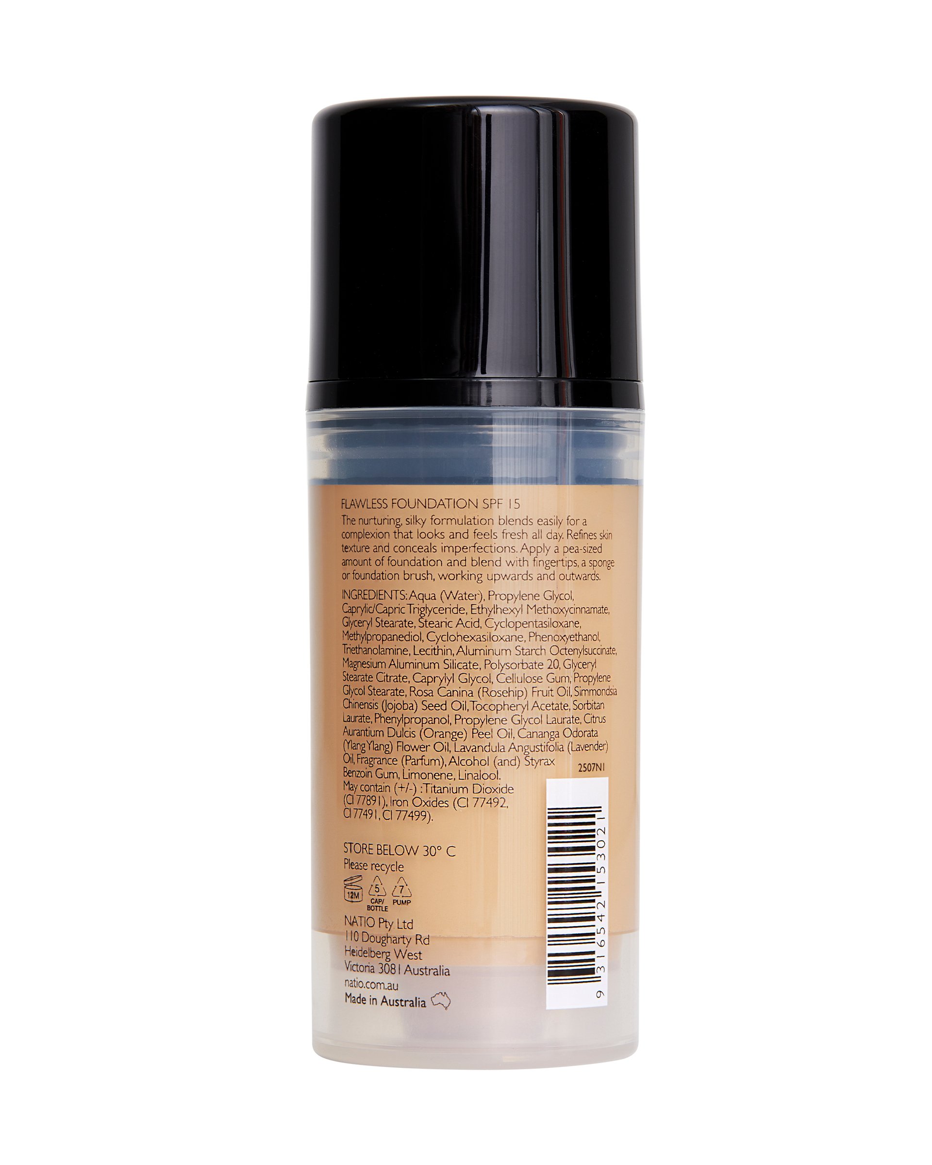 Natio Flawless Foundation SPF15 Light Honey 30ml - Image 2