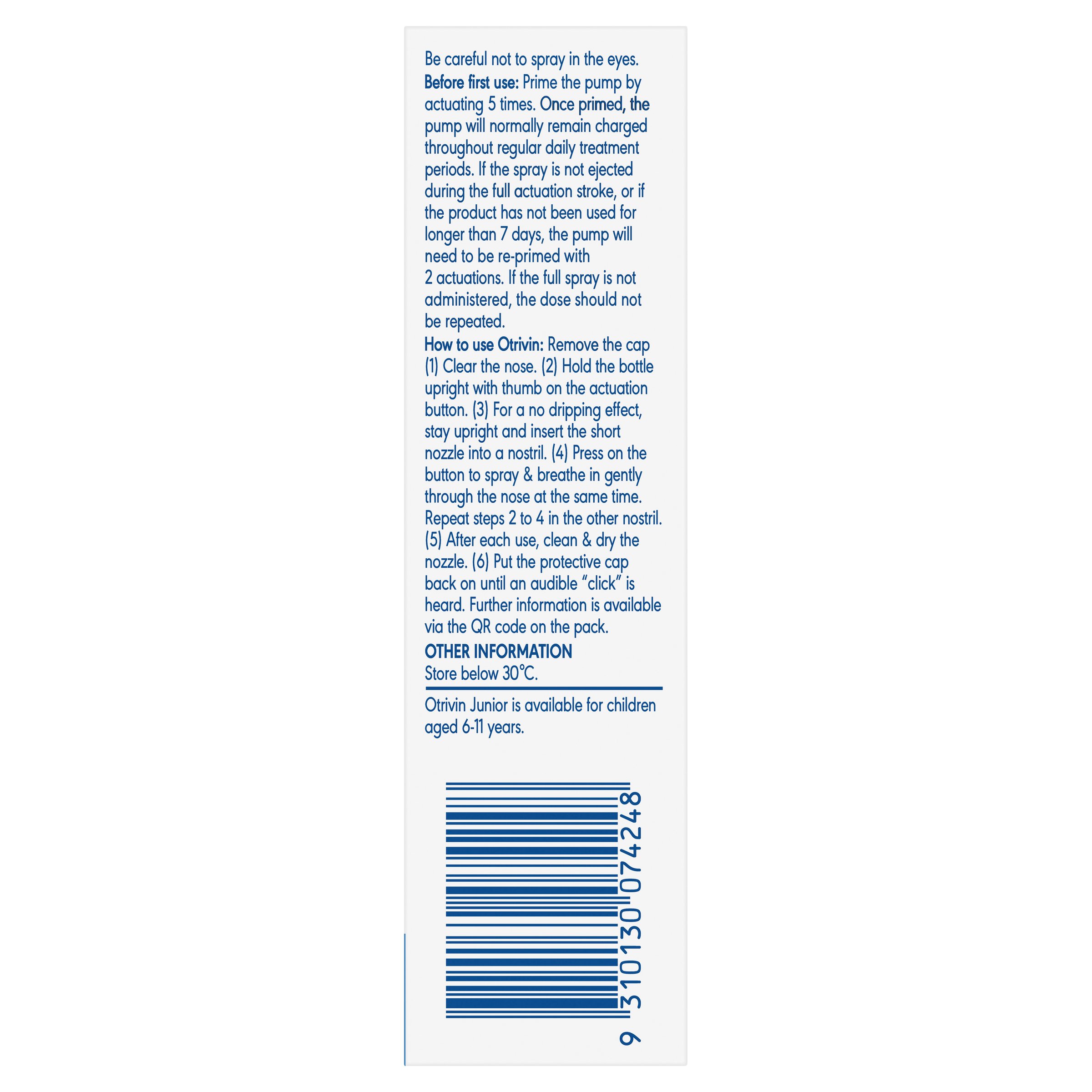 Otrivin Measured Dose Adult Nasal Spray 10ml - Image 3