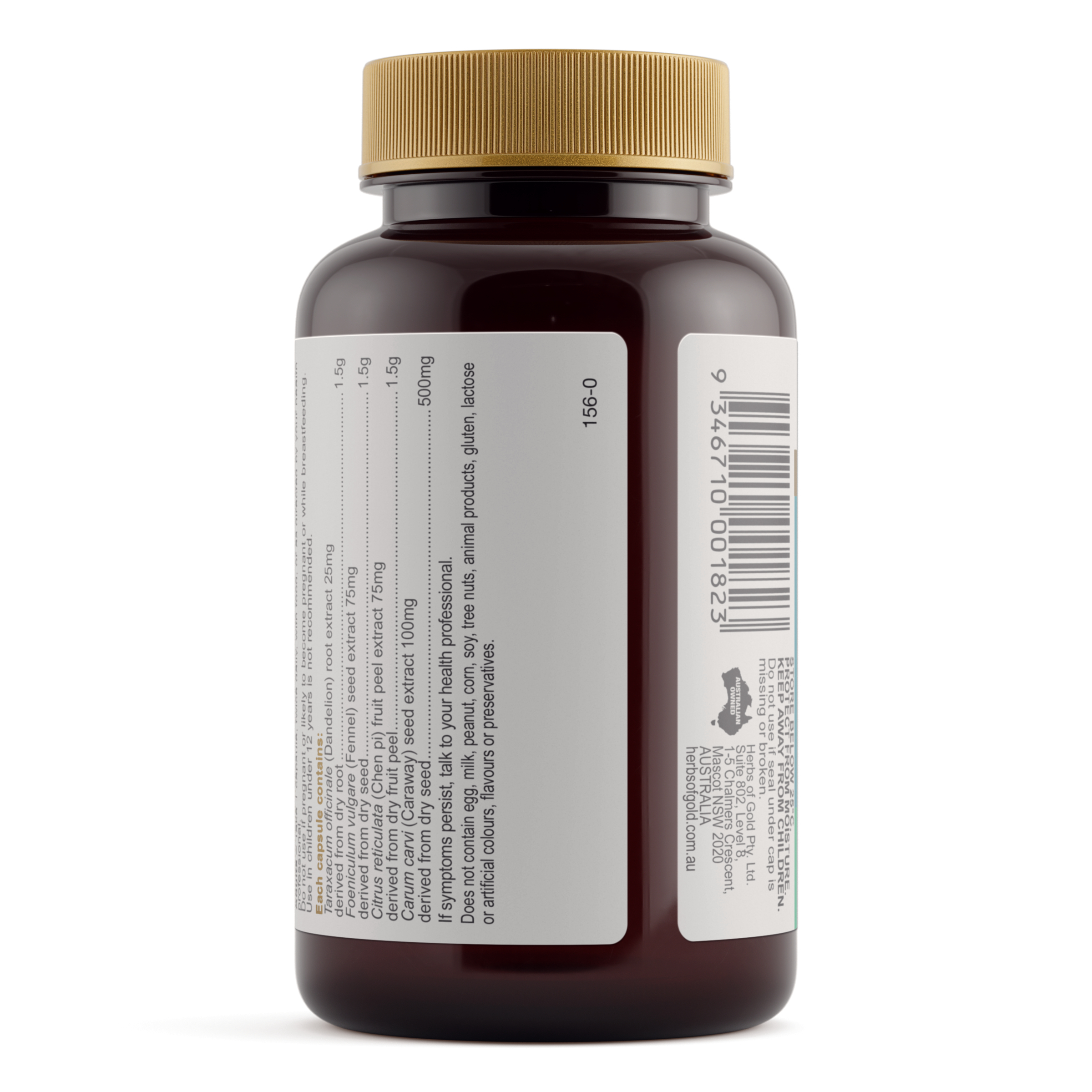 Herbs Of Gold Bloating Relief Complex 60 capsules - Image 3