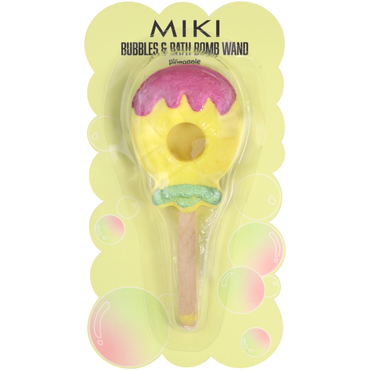 Miki Bath Bubble Wands Pineapple 100g