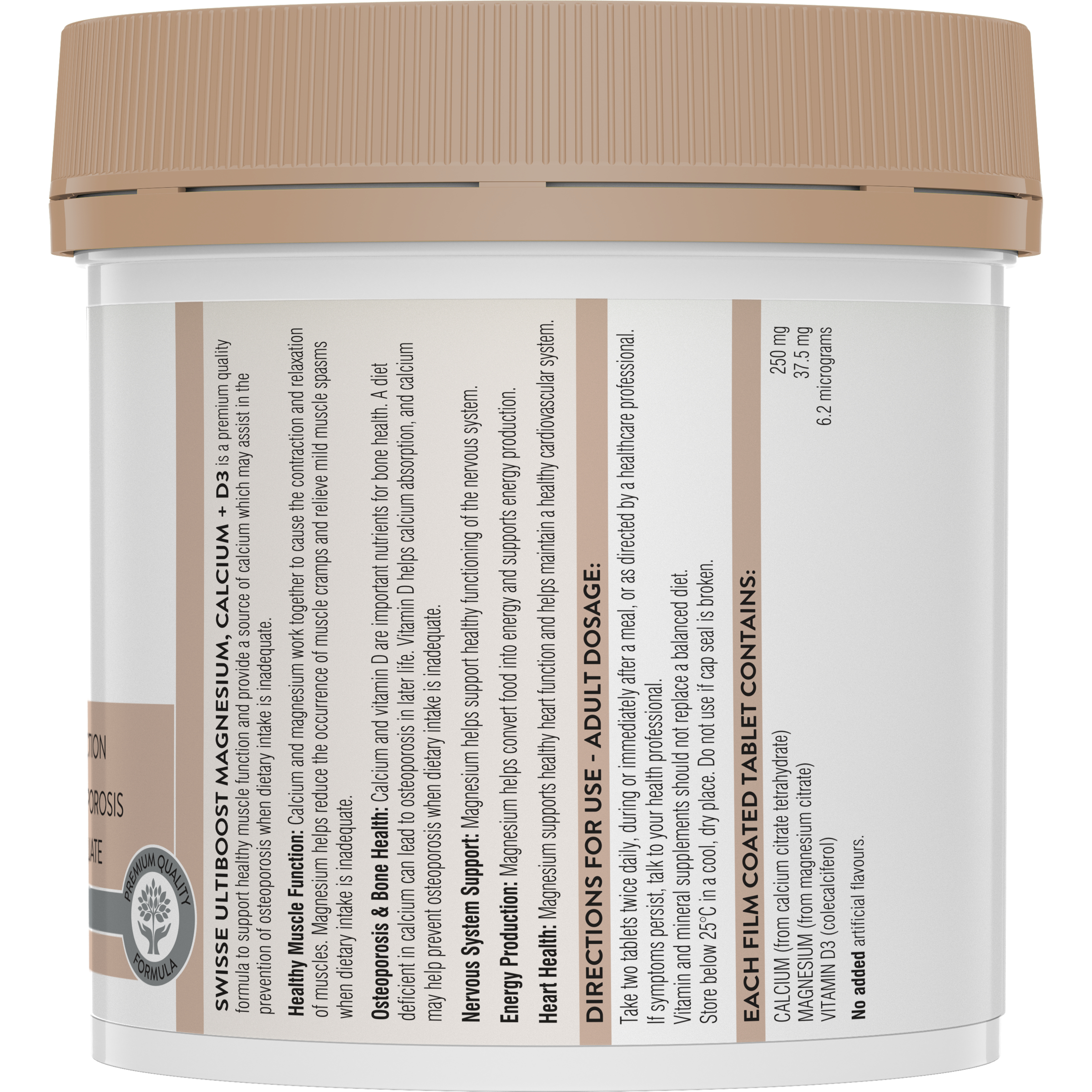 Swisse Ultiboost Magnesium Calcium + Vitamin D3 - 180 tablets - Image 2