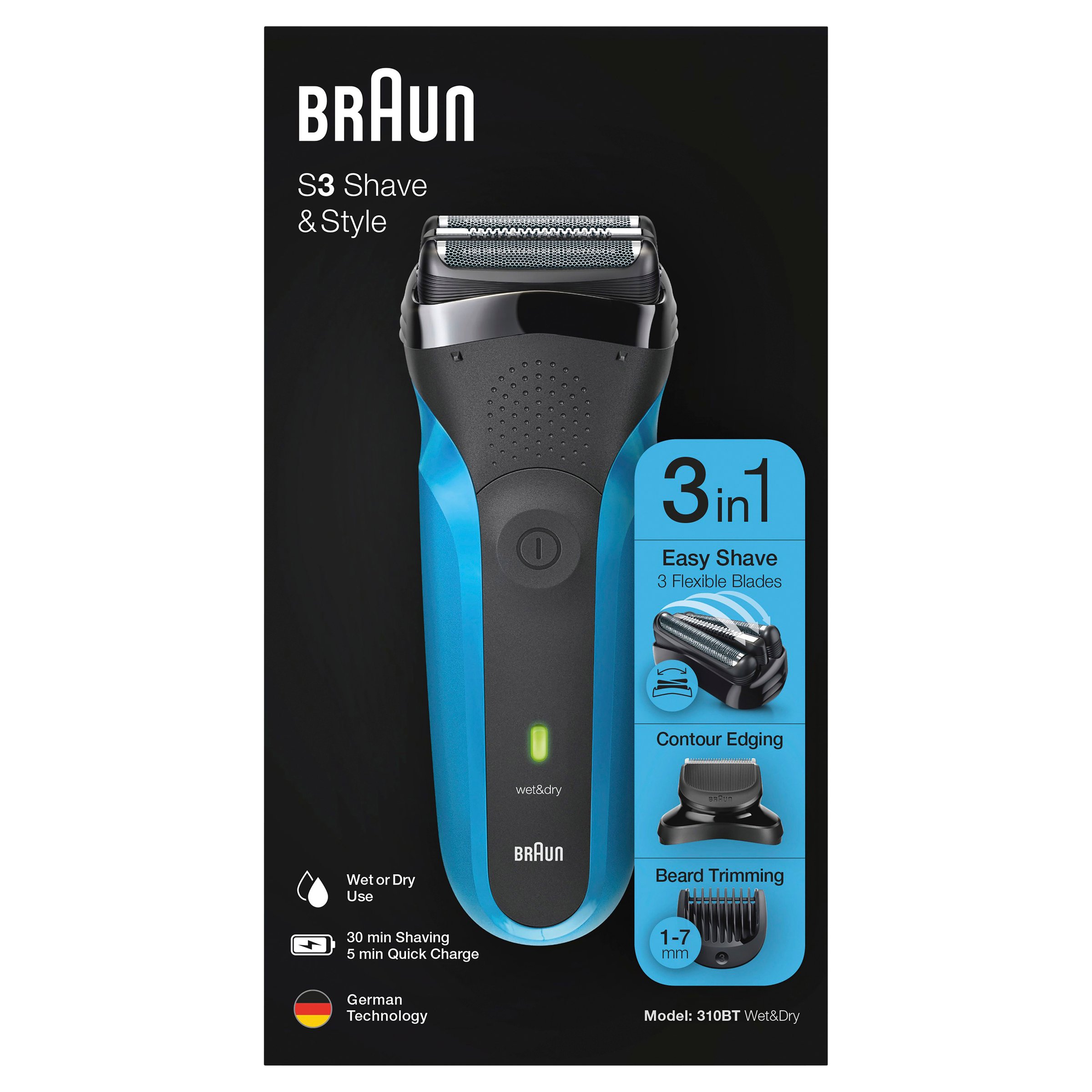 Braun Series 3 Shave & Style 310BT Electric Shaver 1 unit - Image 1