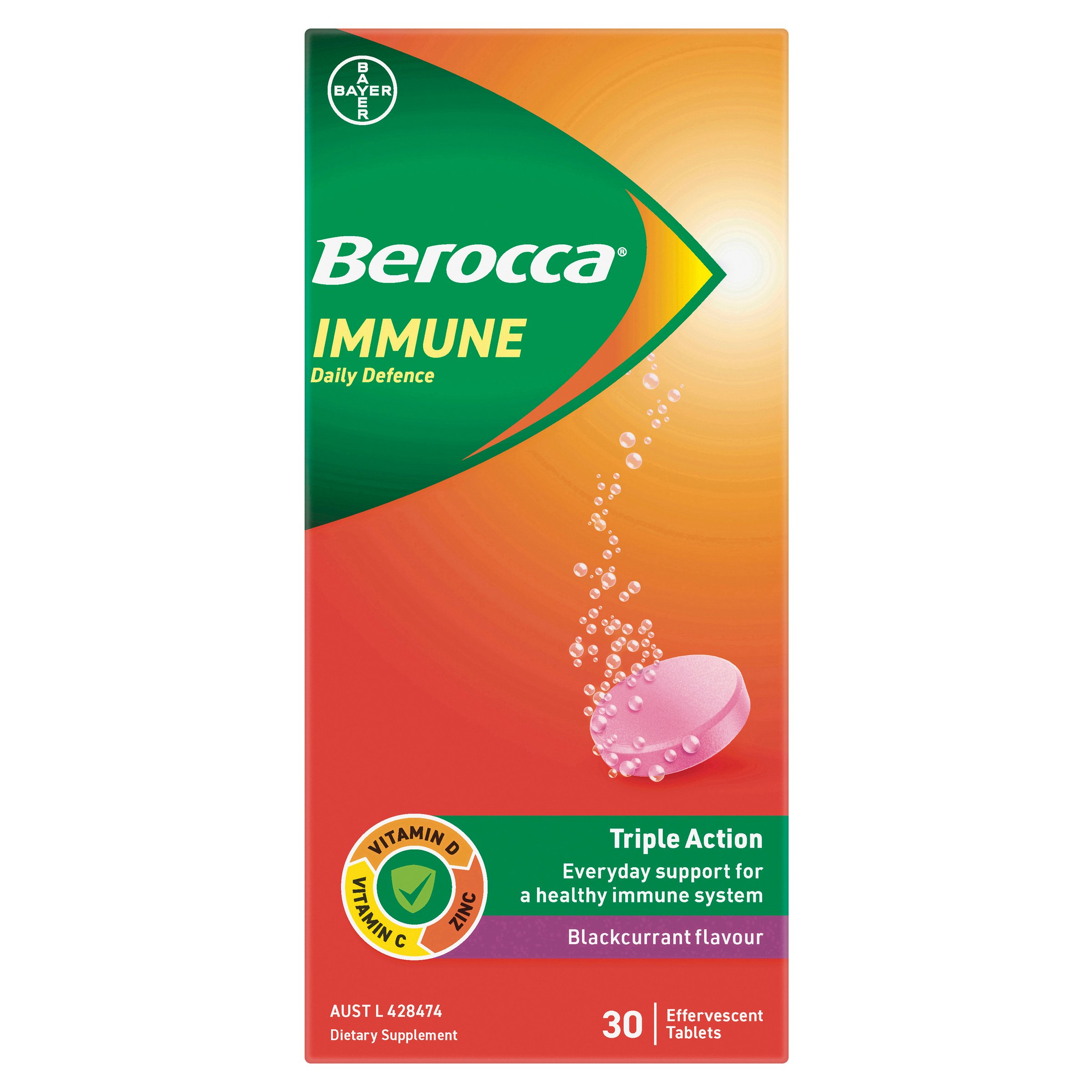 Berocca Immune Daily Defence Blackcurrant 30 tablets - Image 2