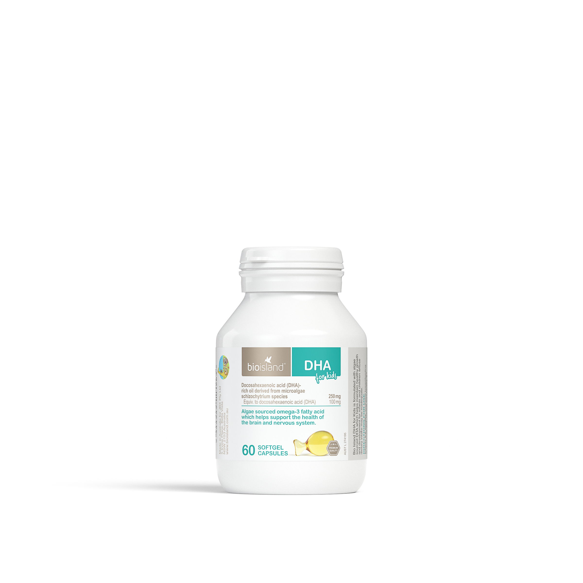 Bio Island DHA For Kids 60 soft gel capsules - Image 1