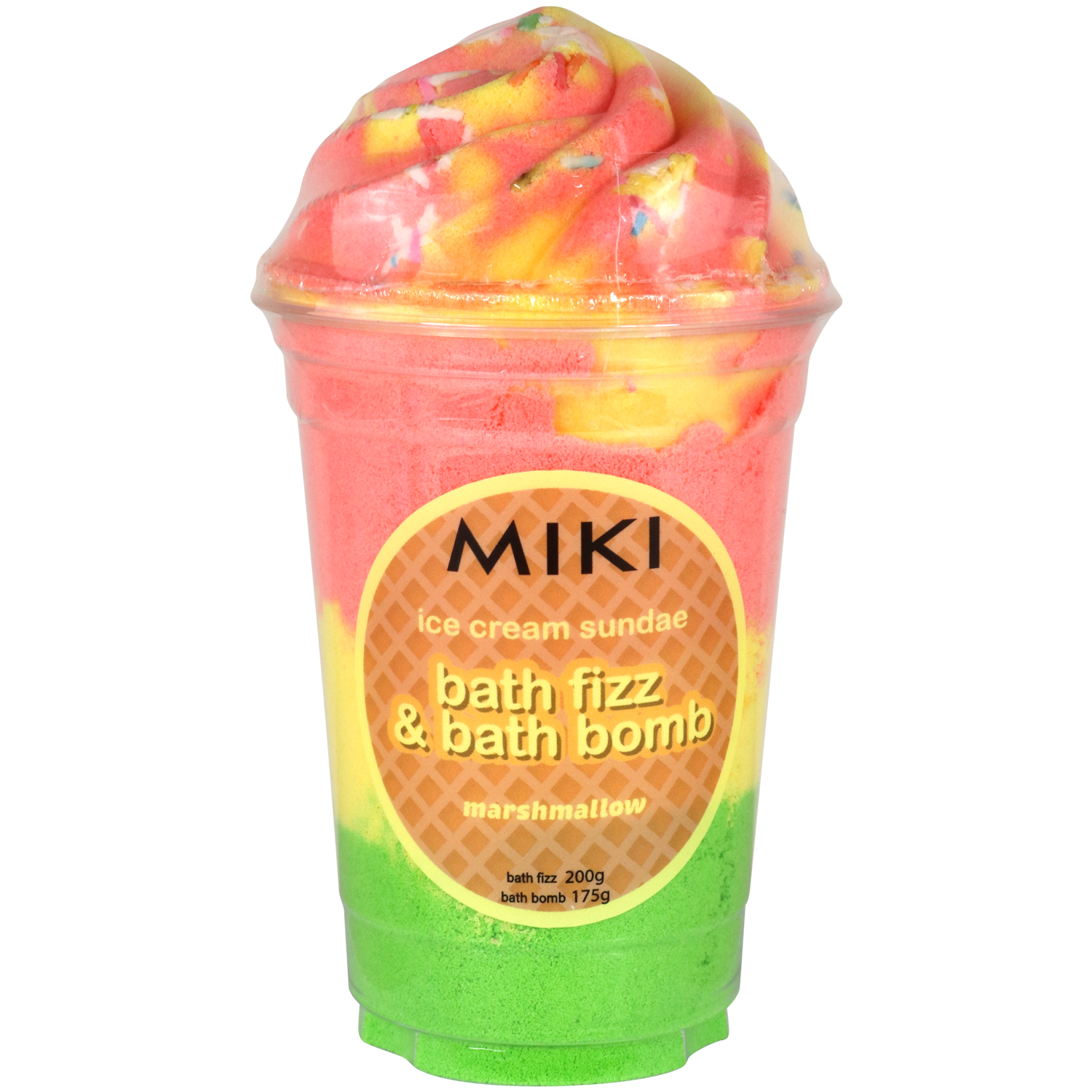Miki Ice Cream Sundae Bath Bomb & Bath Fizz Marshmallow 2 piece
