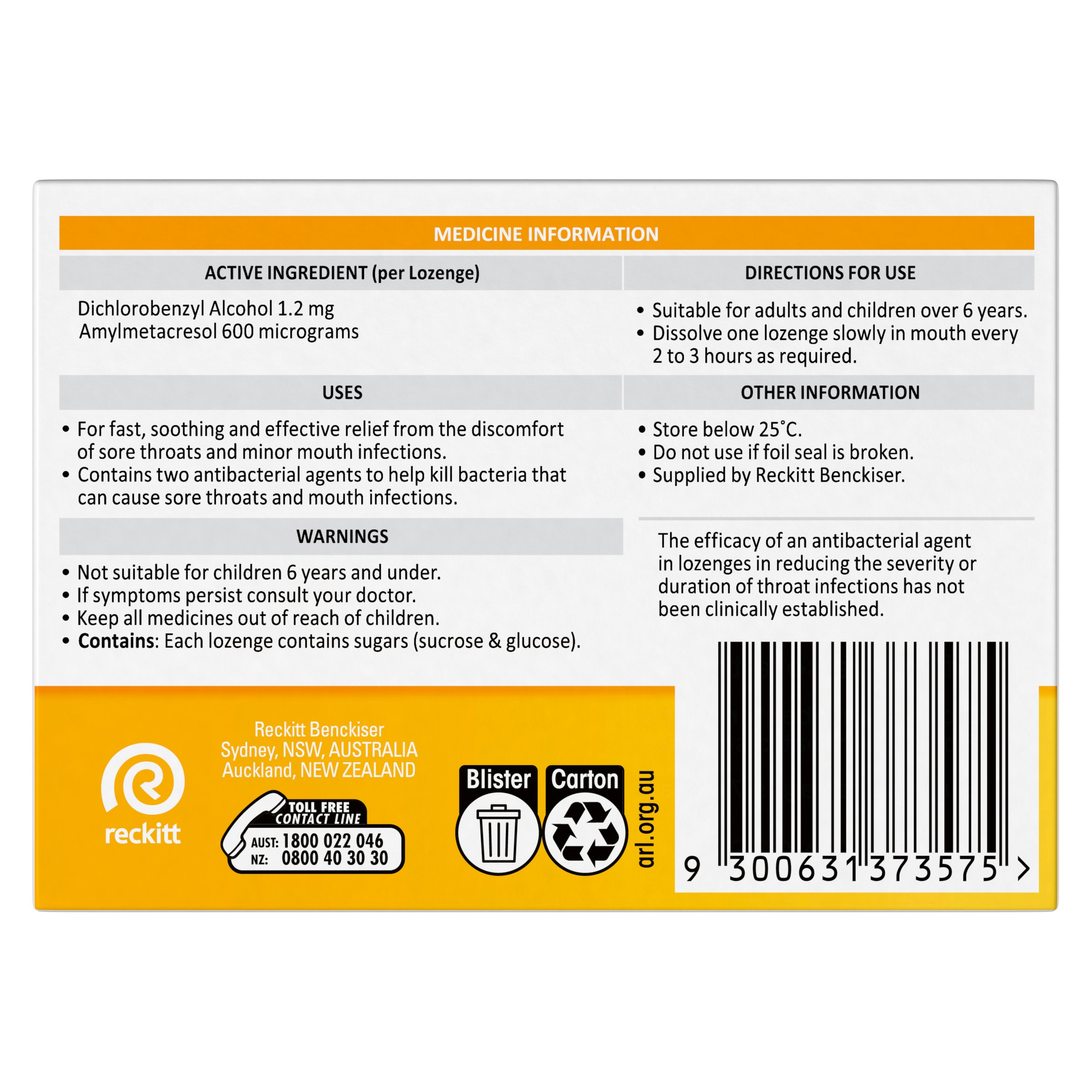 Strepsils Honey & Lemon Double Antibacterial Action 36 lozenges - Image 2