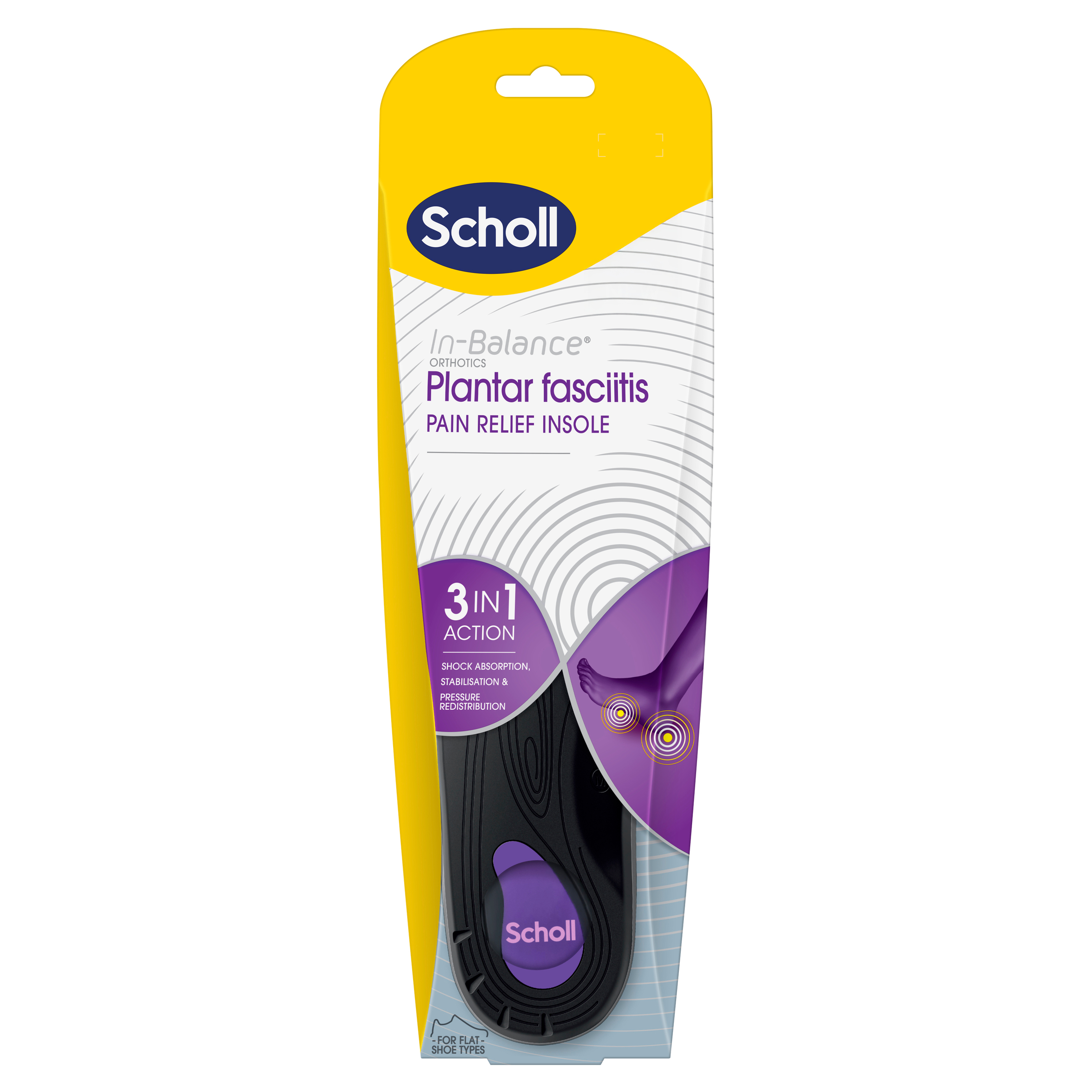 Scholl In Balance Pain Relief Plantar Fasciitis Orthotics Large 1 pair - Image 1
