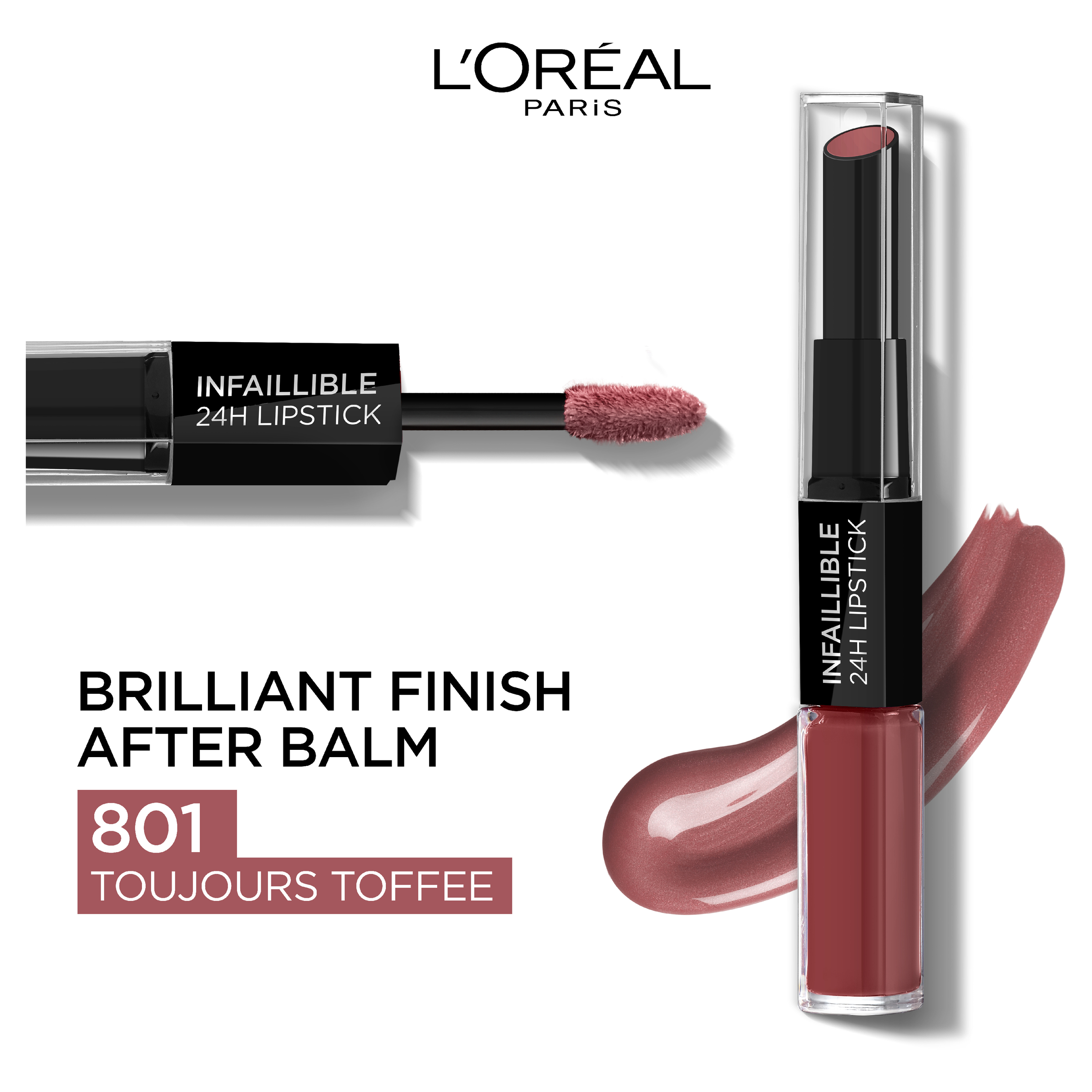 L'Oreal Paris Infallible 2 Step Lipstick 801 Toujours Toffee 1 each - Image 2