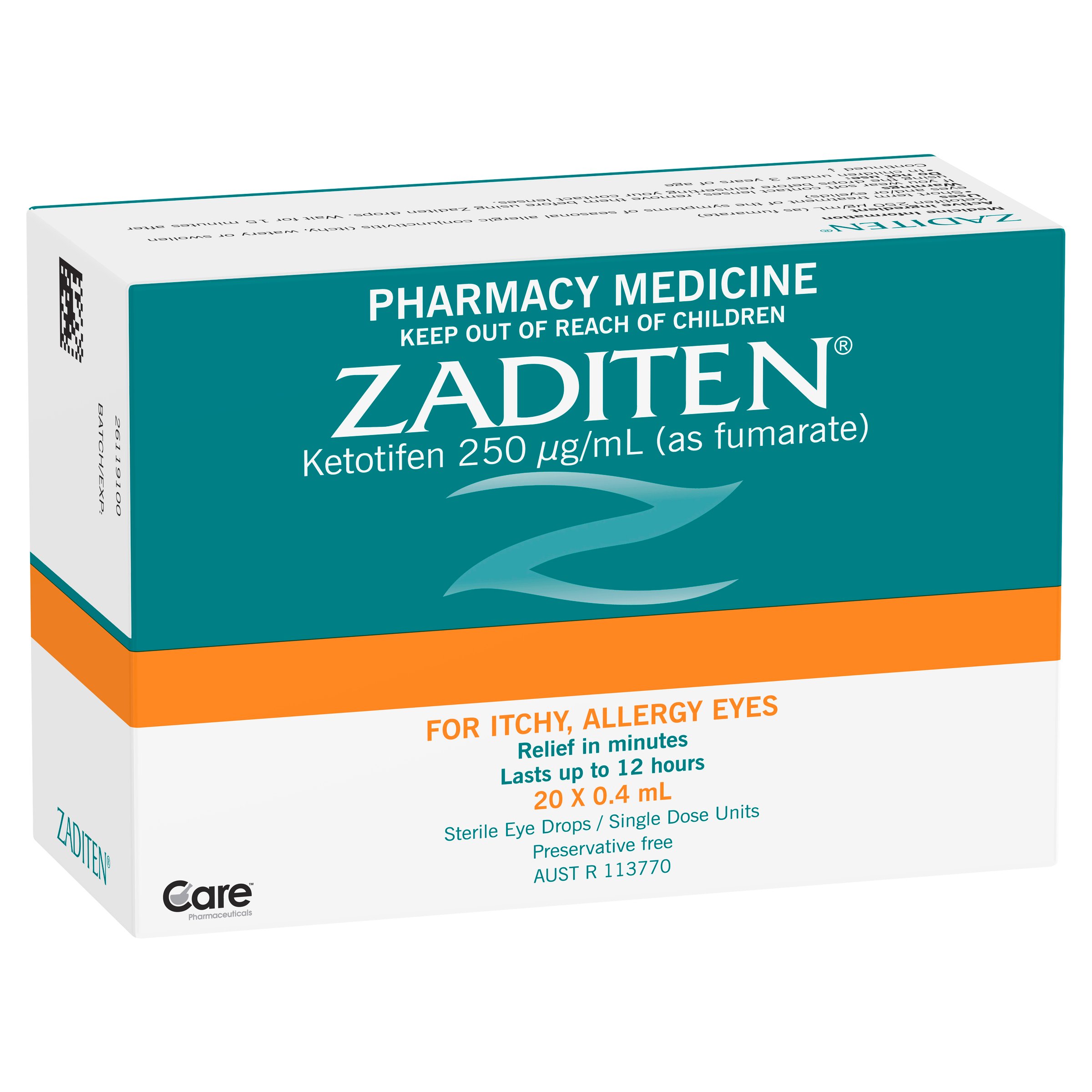 Zaditen Eye Drops For Itchy Allergy Eyes 20 vials - Image 10