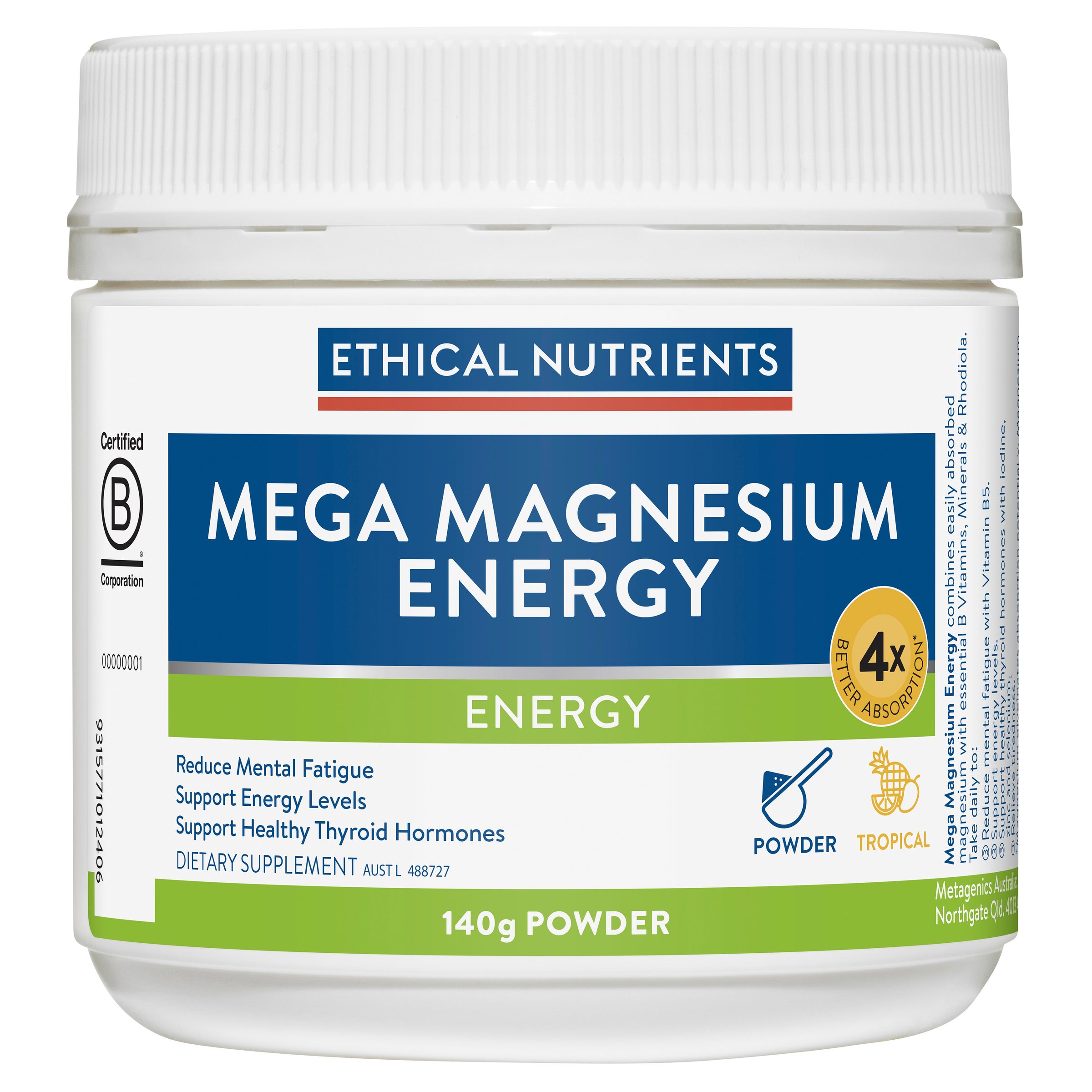 Ethical Nutrients Mega Magnesium Energy 140g - Image 1