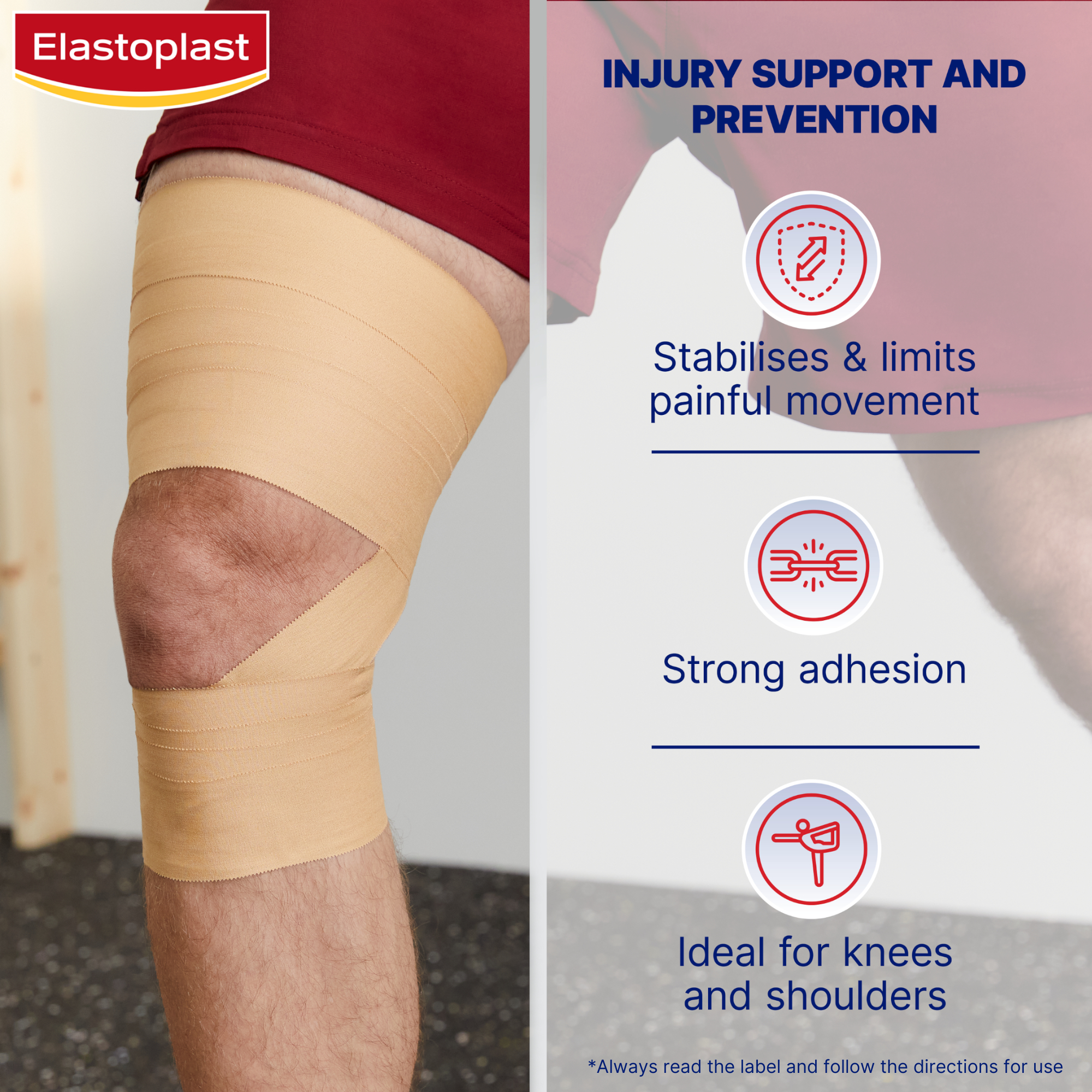 Elastoplast Sport Tape 50mm X 10m Tan - 1 roll - Image 9