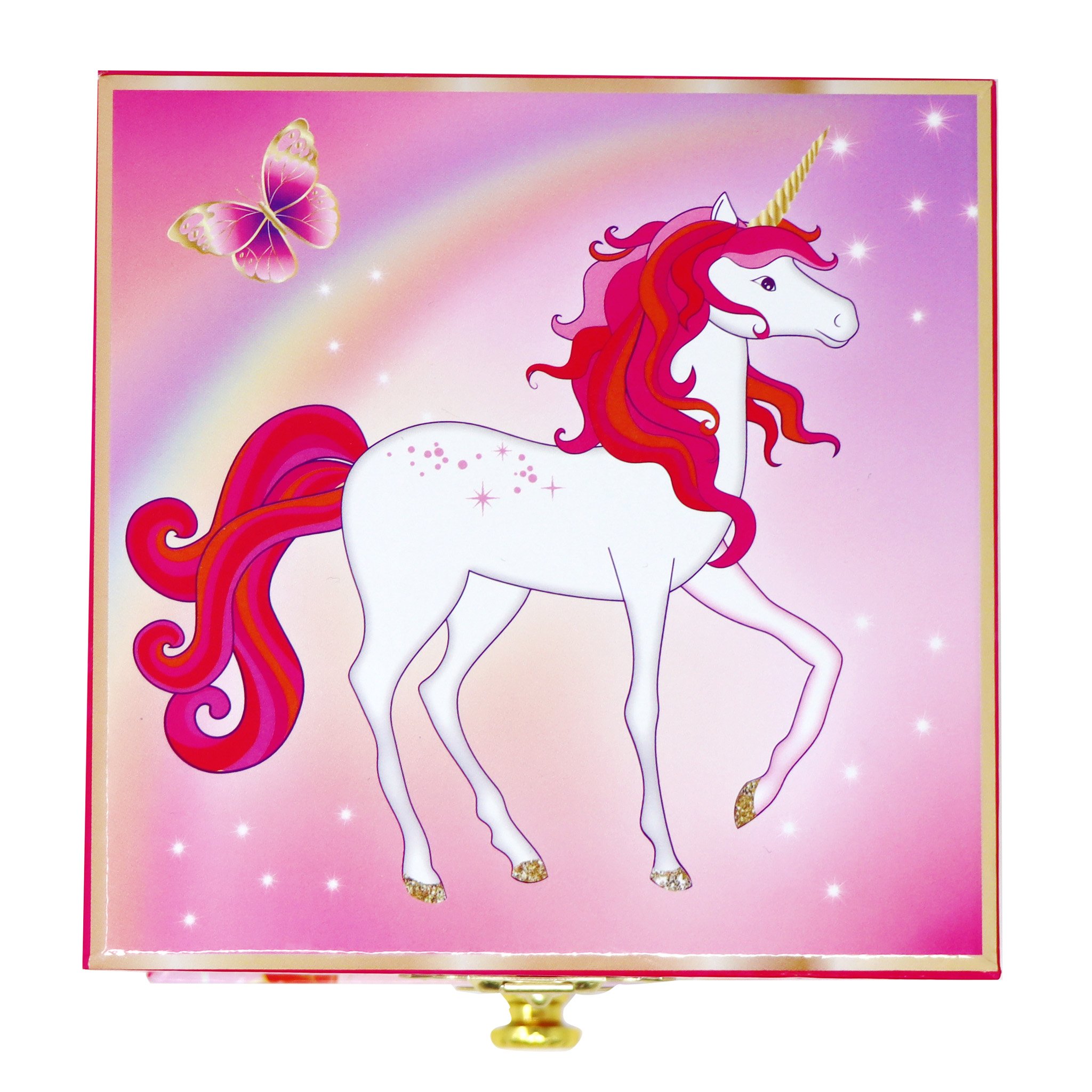 Pink Poppy Unicorn Butterfly Small Musical Jewellery Box 1 each - Image 3