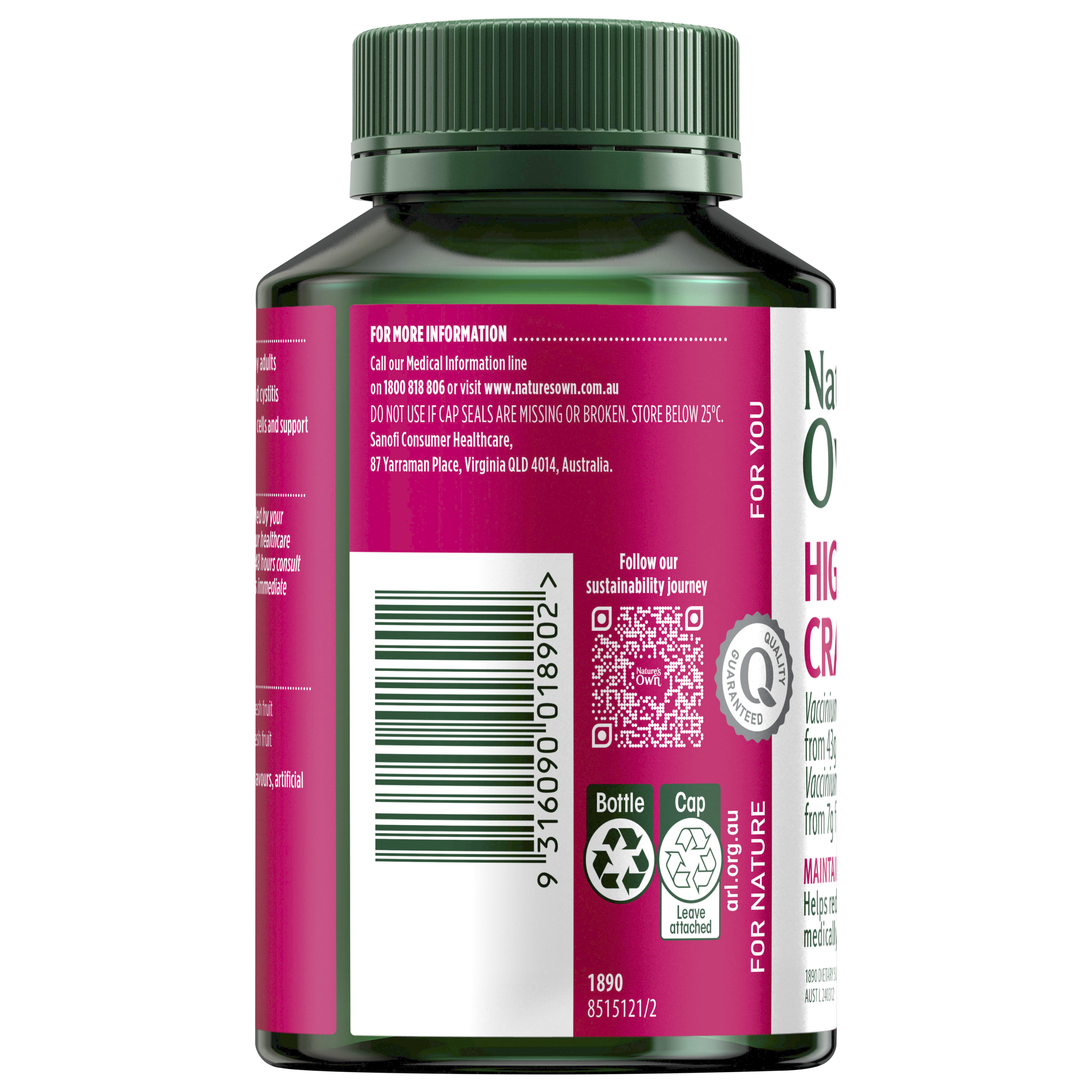 Nature's Own Cranberry 50,000mg - 90 capsules - Image 3