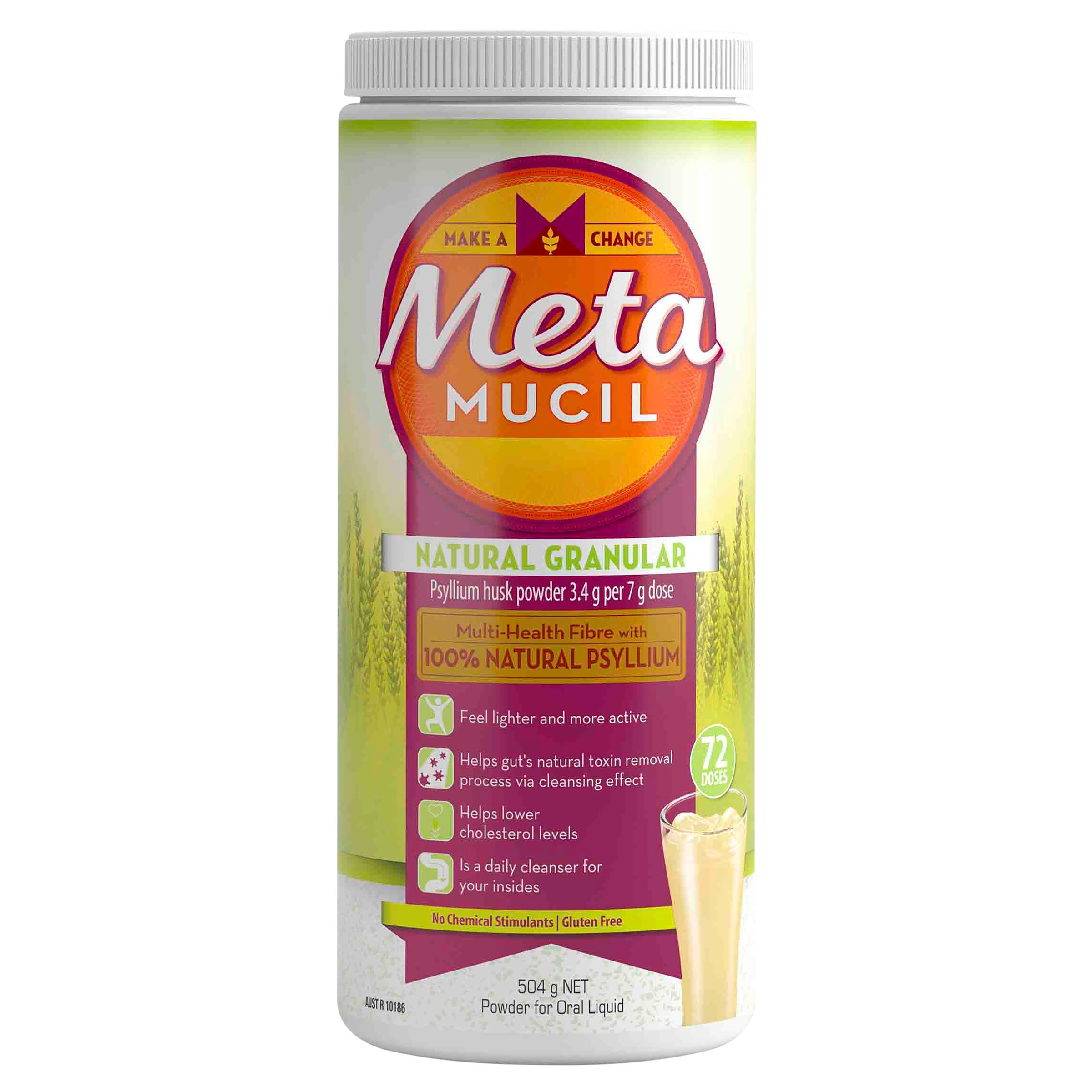 Metamucil Powder Natural Granular 504g - 72 doses - Image 1
