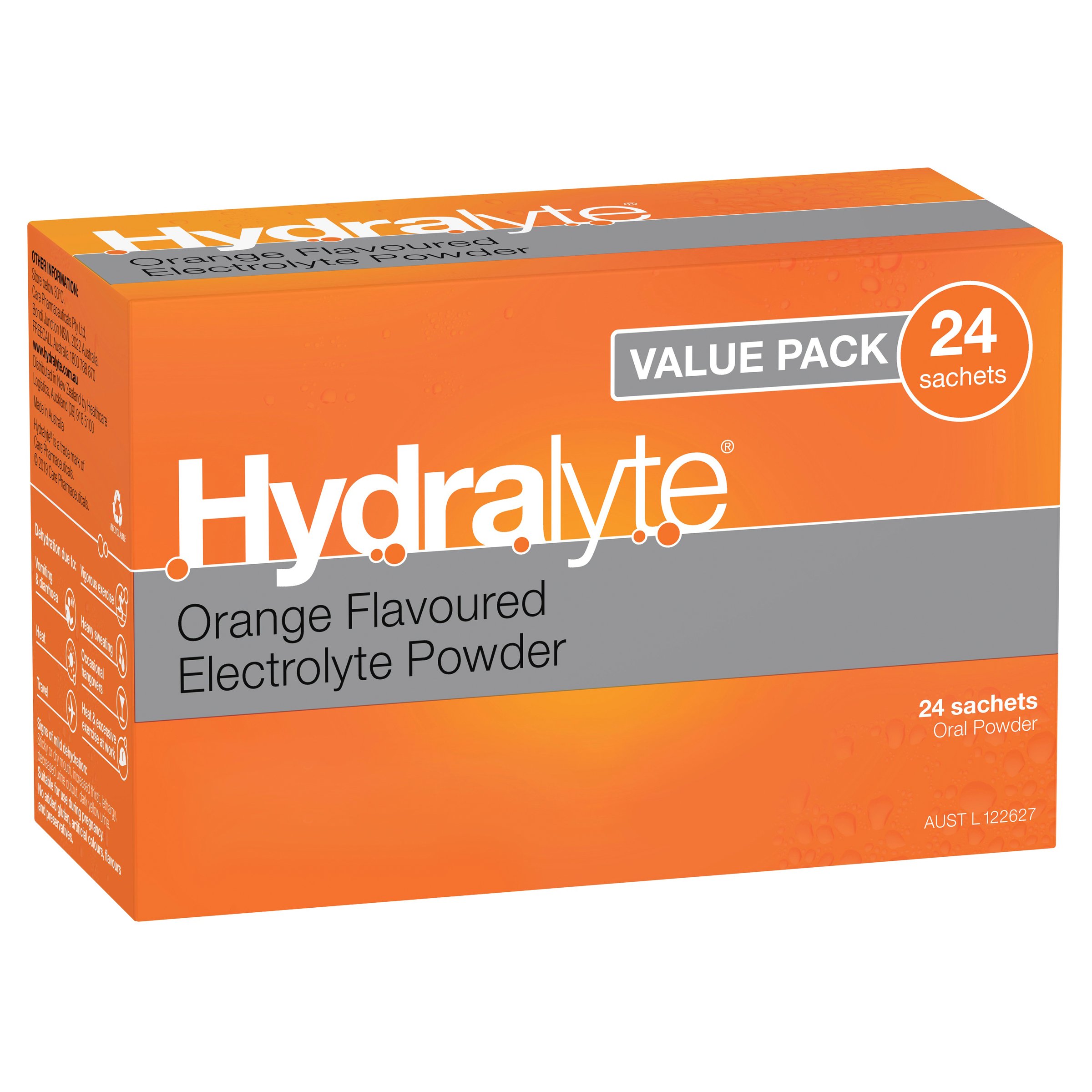 Hydralyte Electrolyte Powder Orange Flavoured Value pack 24 Sachets - Image 10