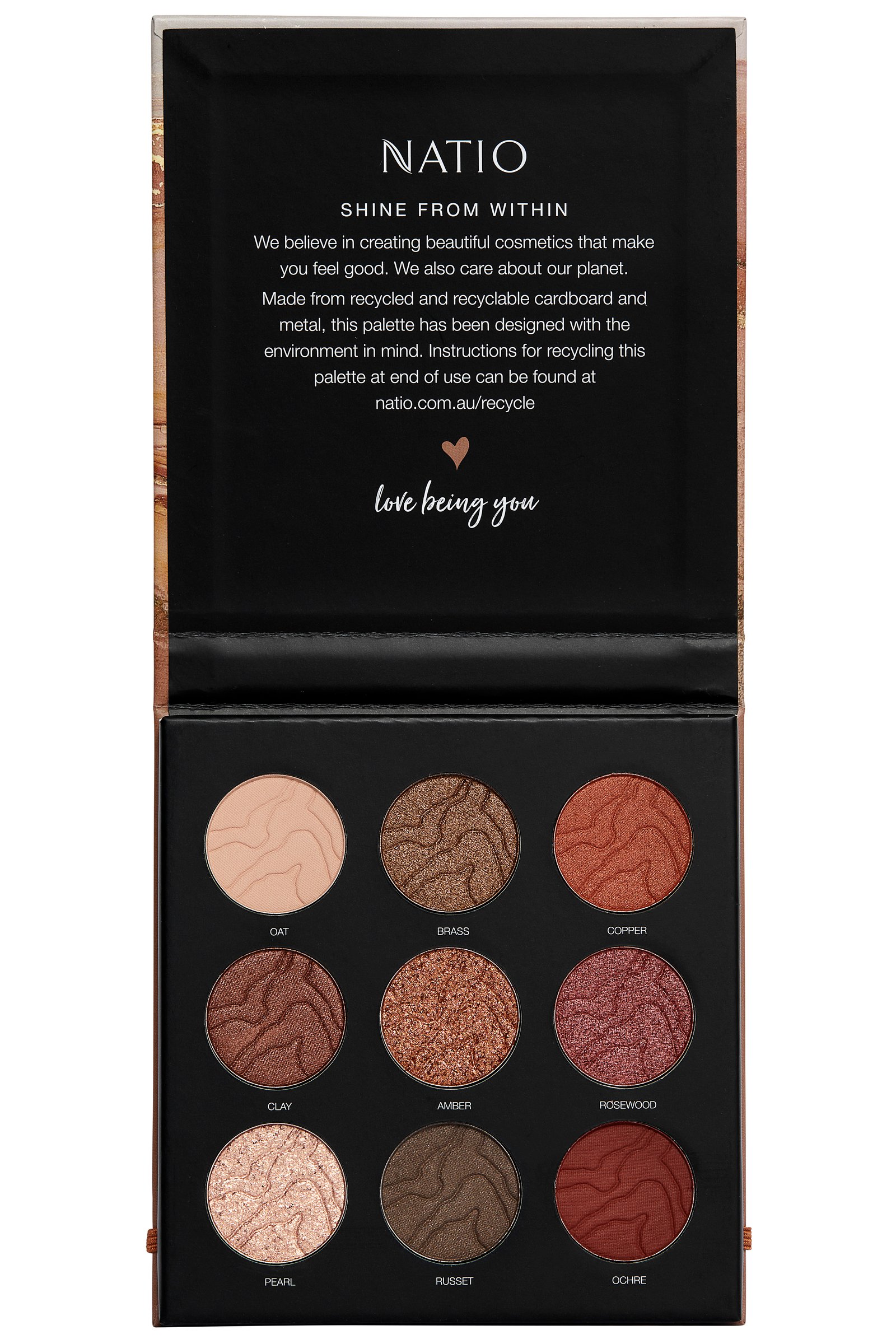 Natio Luminous Amber Mineral Eyeshadow Palette 9g - Image 4