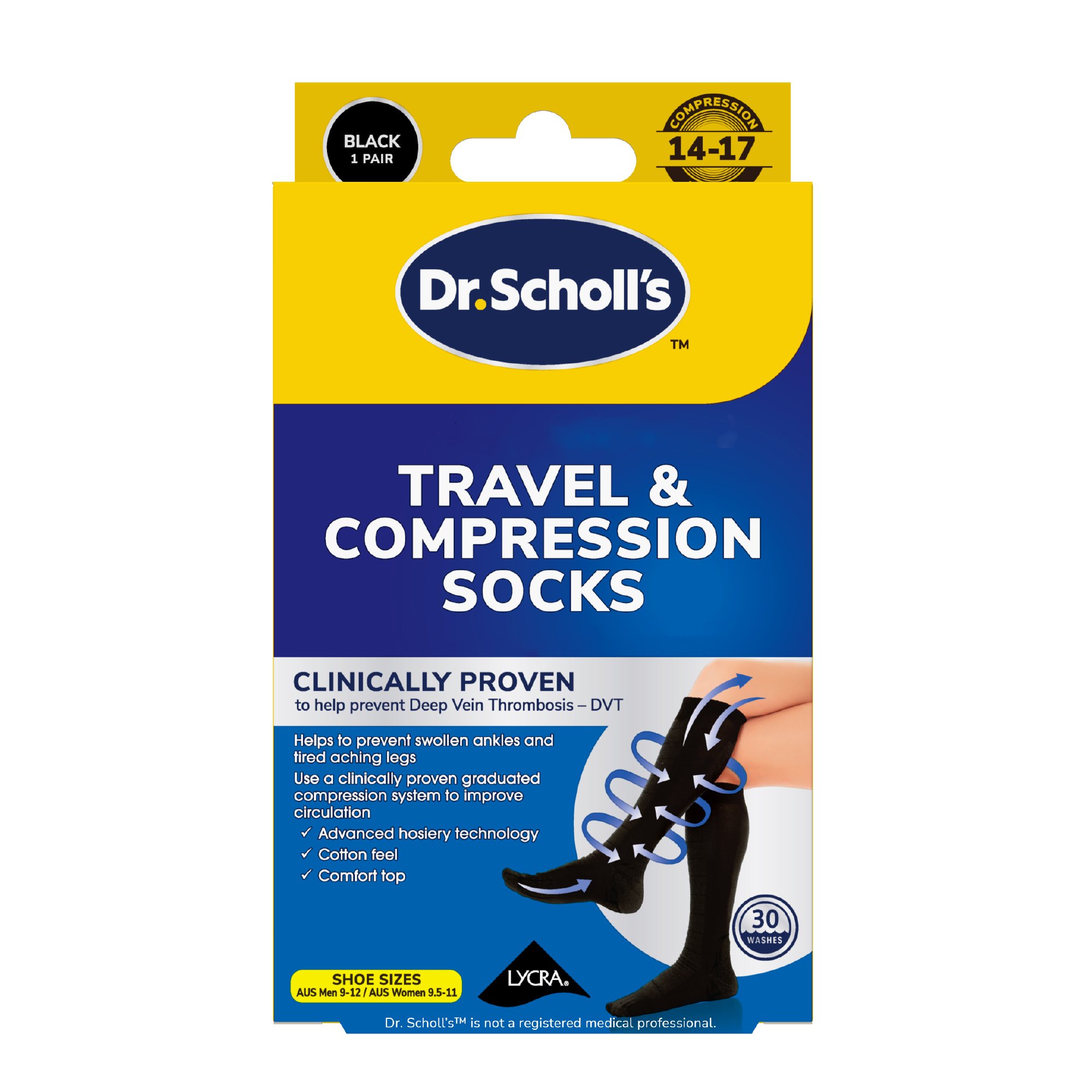 Scholl Travel & Compression Socks Large 1 pair - Image 1