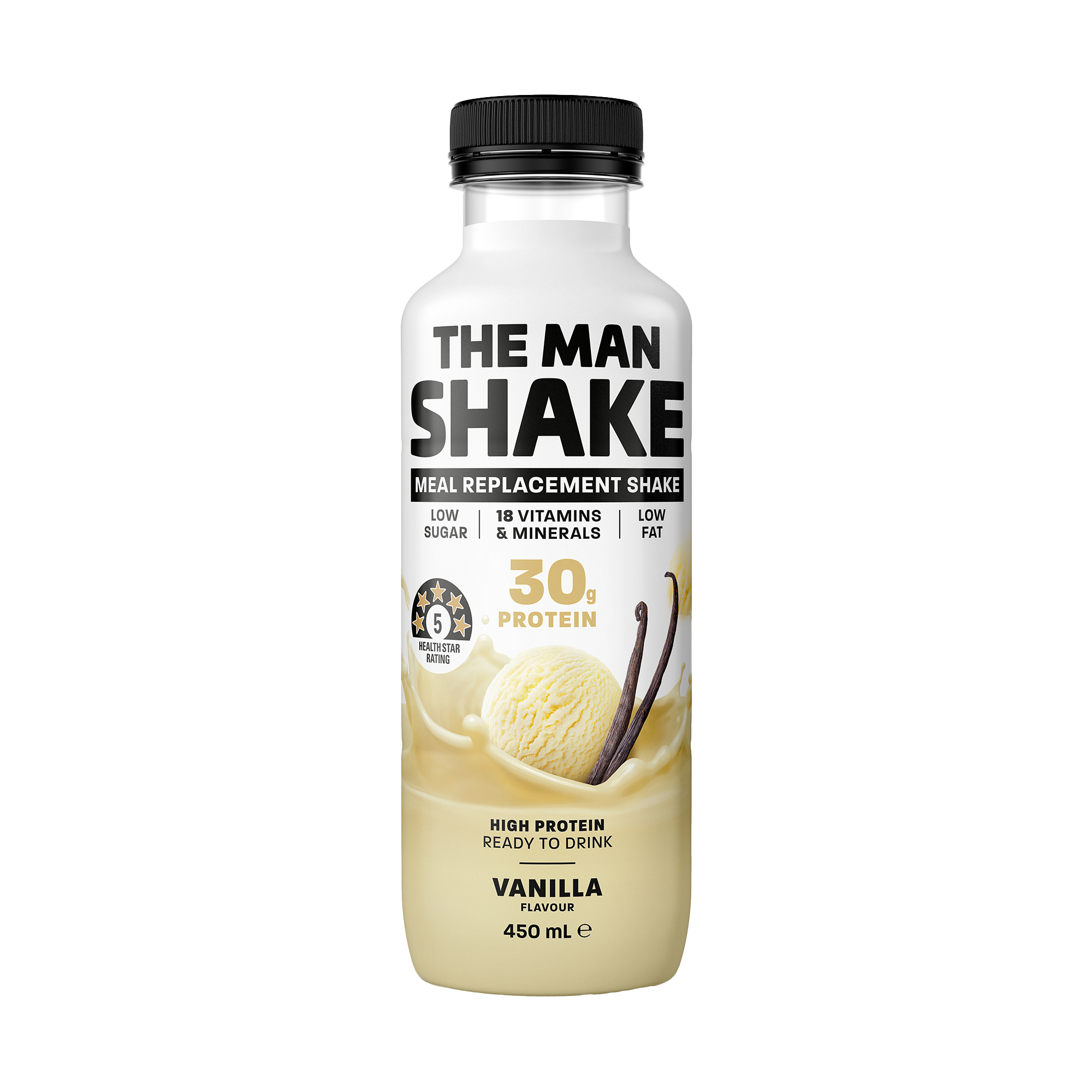The Man Shake Meal Replacement Drink Vanilla 450ml - Image 1
