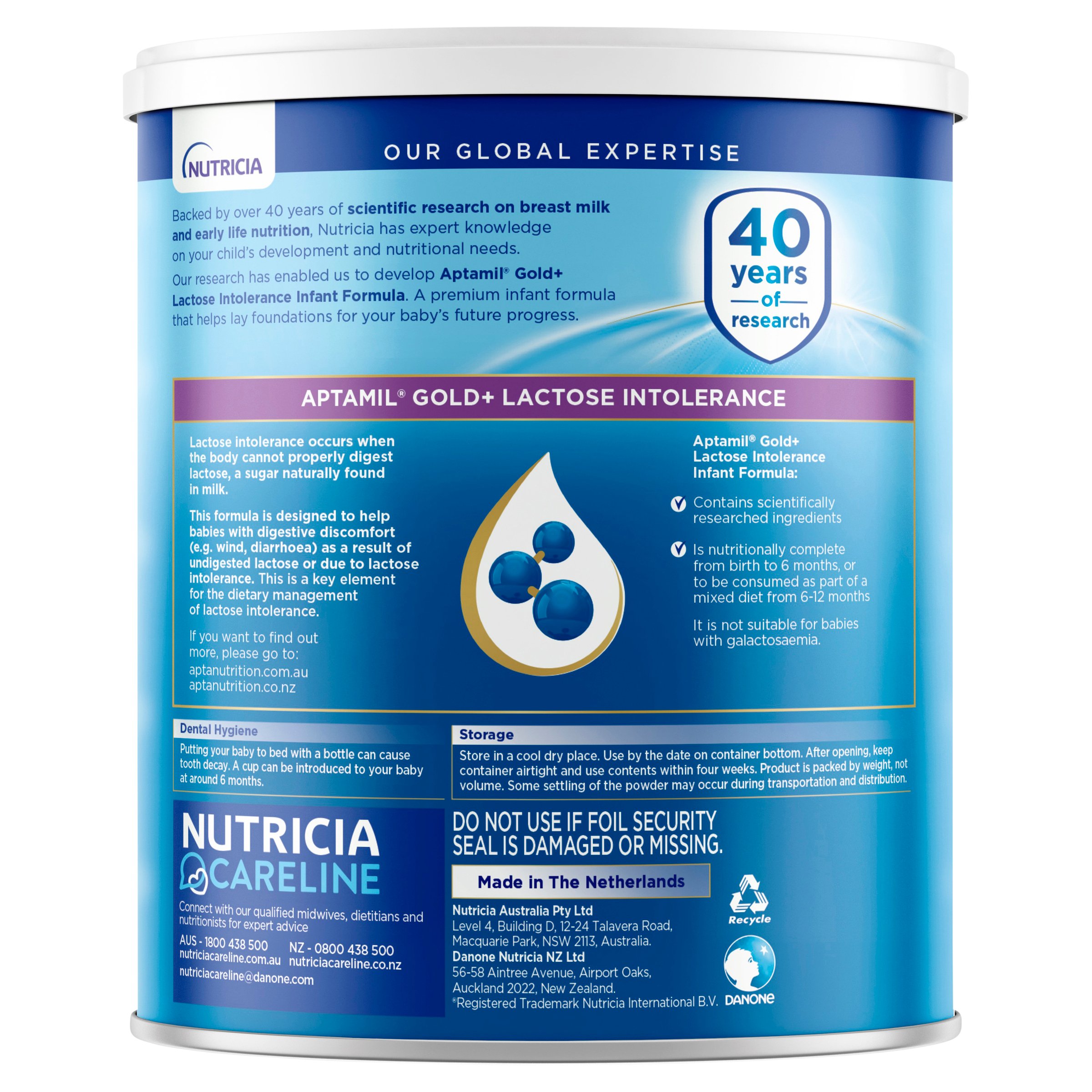 Aptamil Gold + Lactose Intolerance Formula 0-12 Months 900g - Image 3