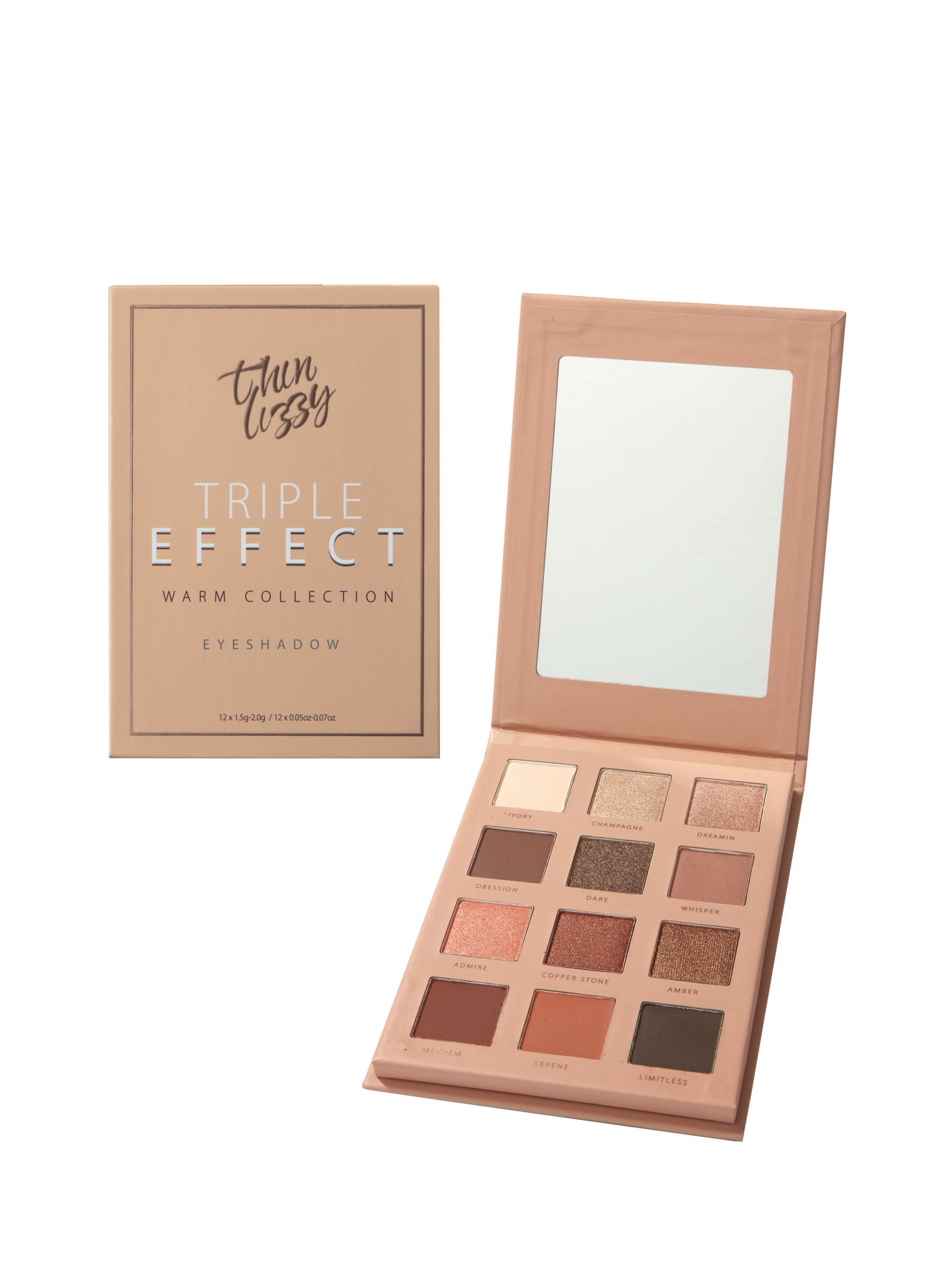 Thin Lizzy Triple Effect Eyeshadow Palette Warm 1 each - Image 1