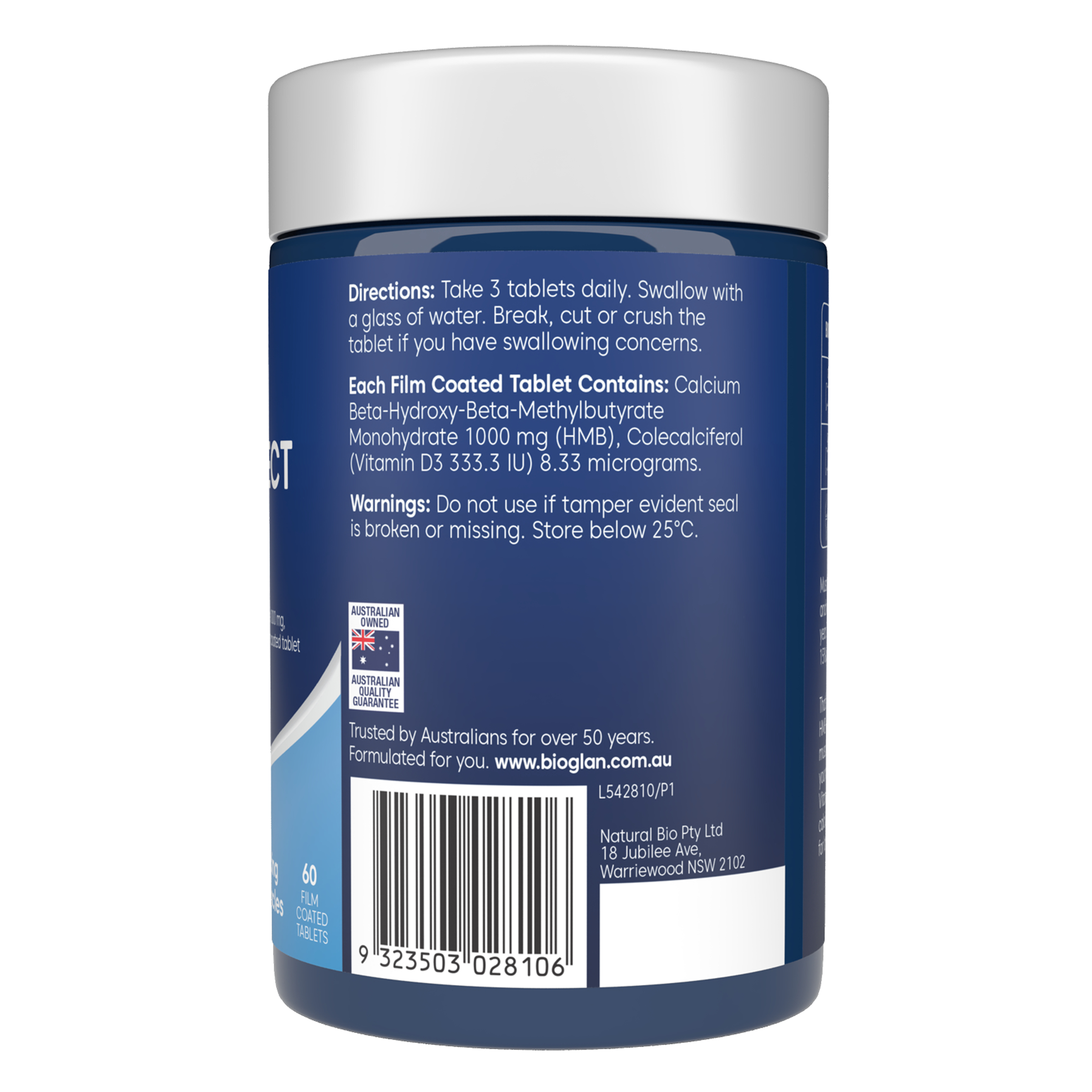 Bioglan Muscle Protect HMB + D3 60 tablets - Image 3