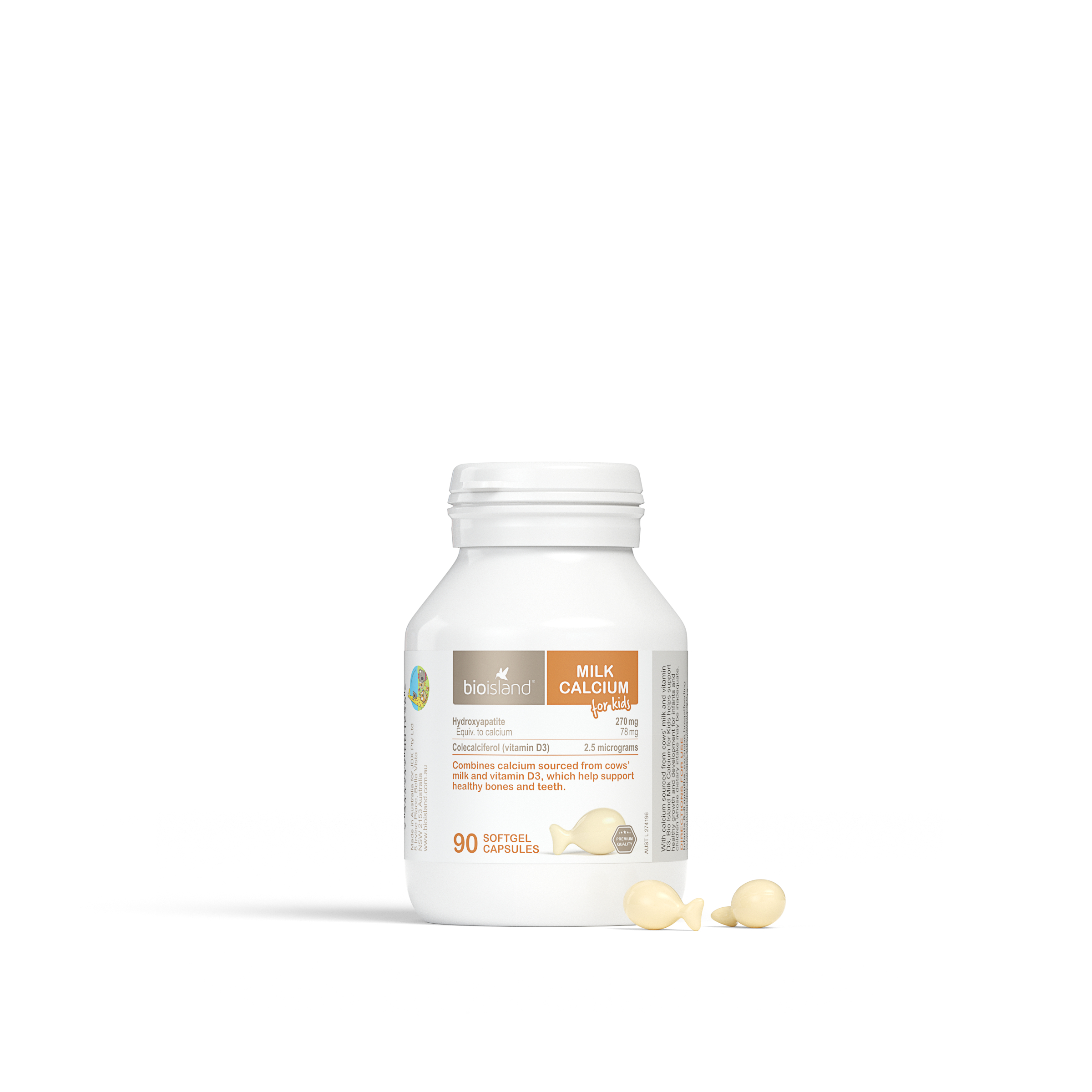 Bio Island Milk Calcium For Kids 90 soft gel capsules - Image 4