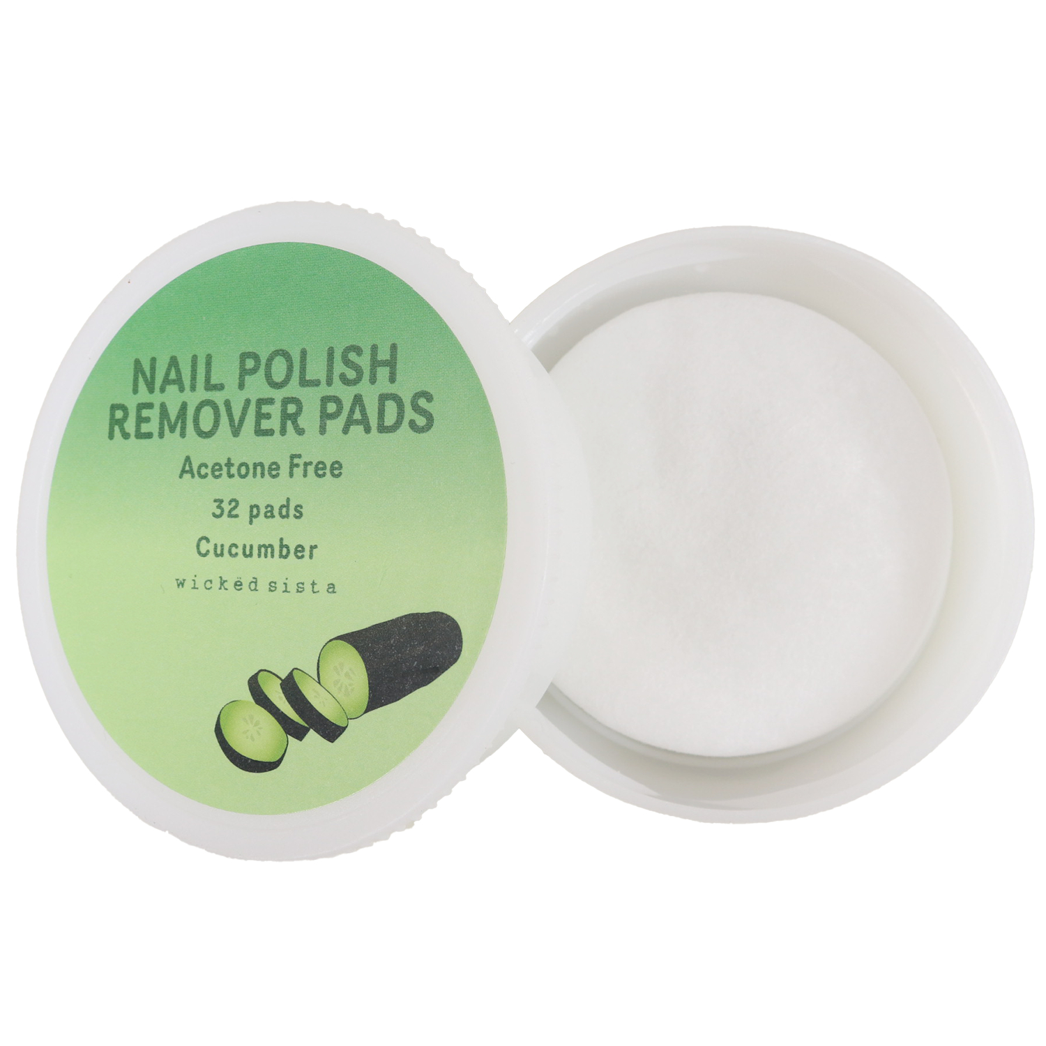 Wicked Sista Nail Polish Remover Pads Cucumber 1 each - Image 2
