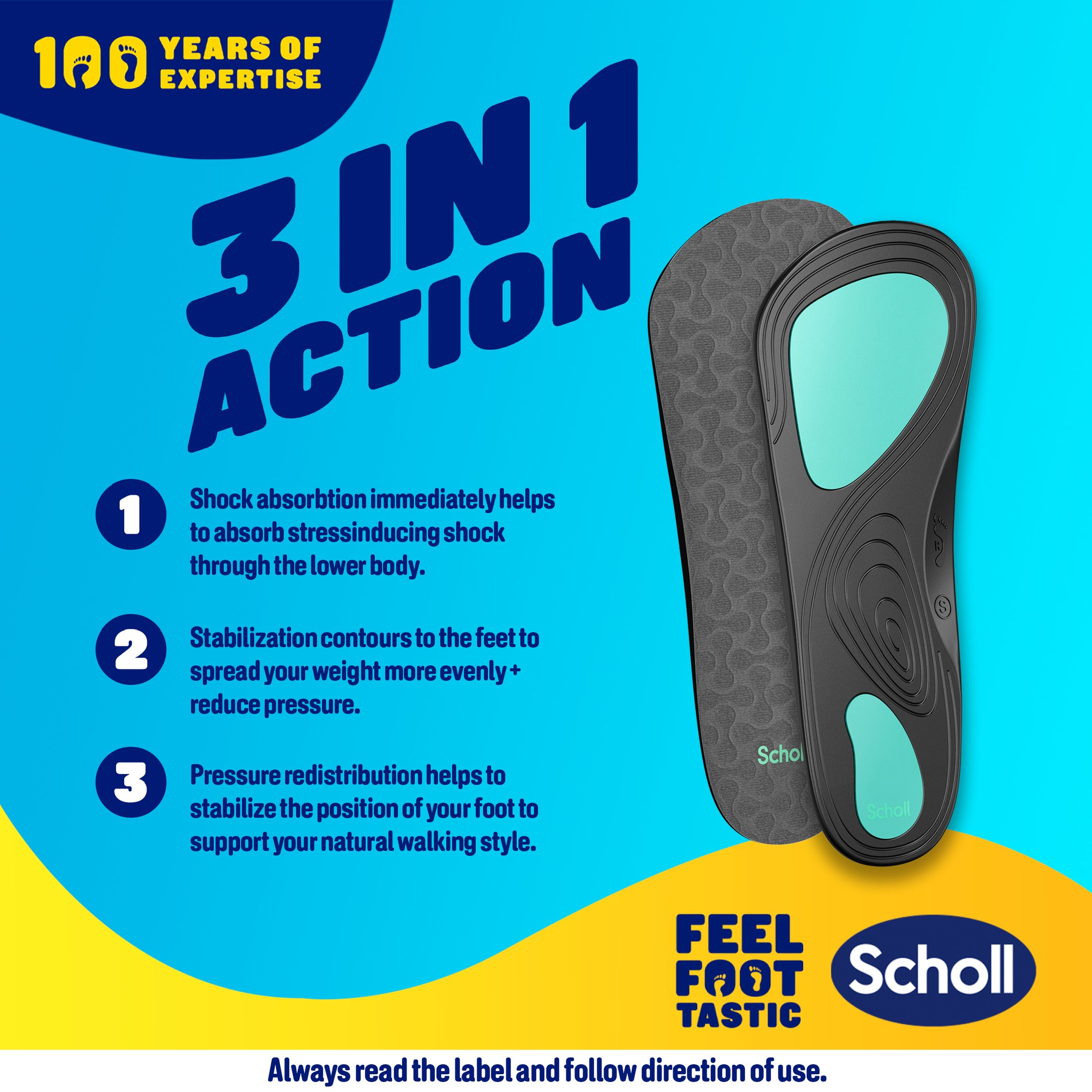 Scholl In-Balance Ball Of Foot & Arch Orthotic Insole Large 1 pair - Image 3