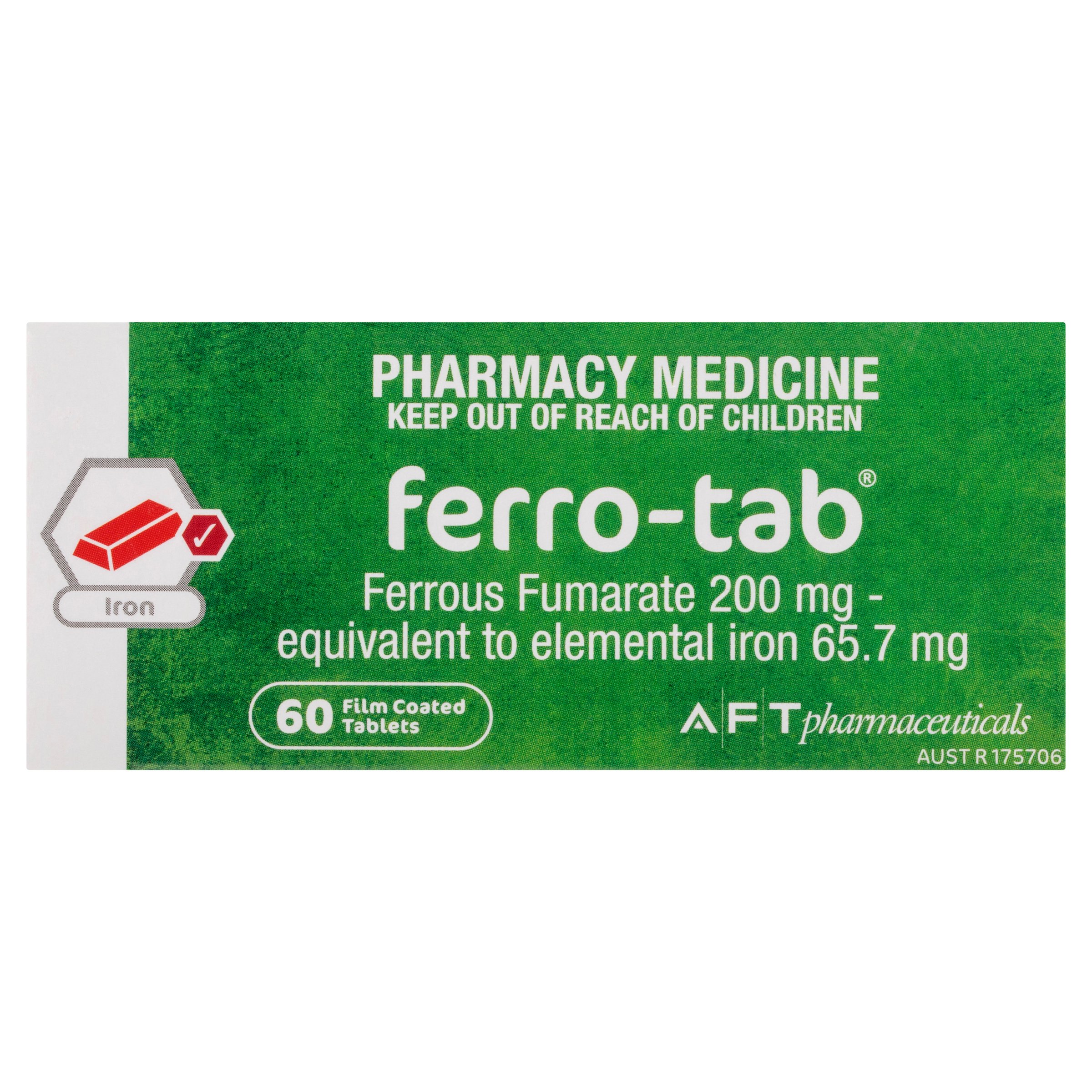 Ferro-Tab Iron 200mg - 60 tablets - Image 1