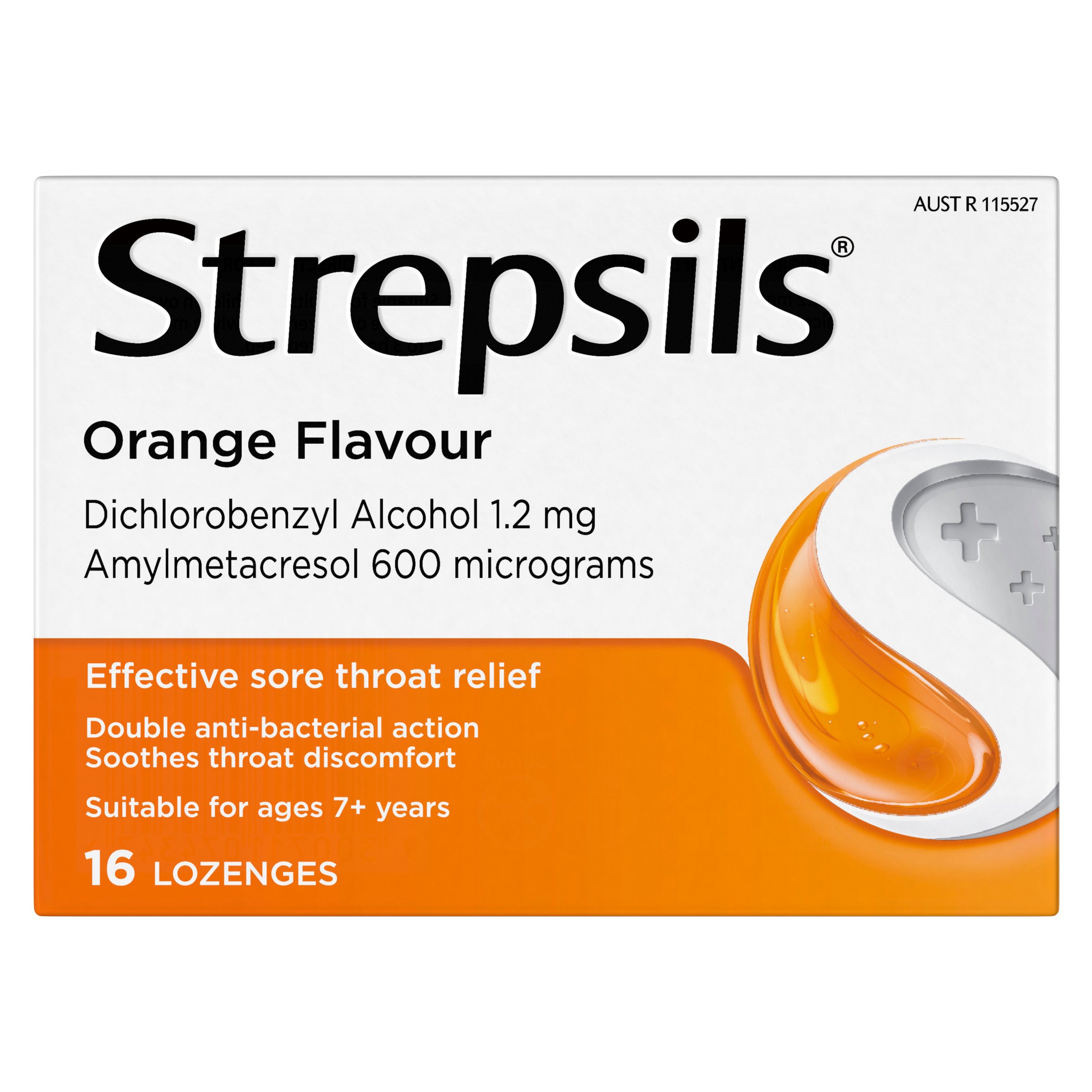 Strepsils Orange Double Antibacterial Action 16 lozenges - Image 1
