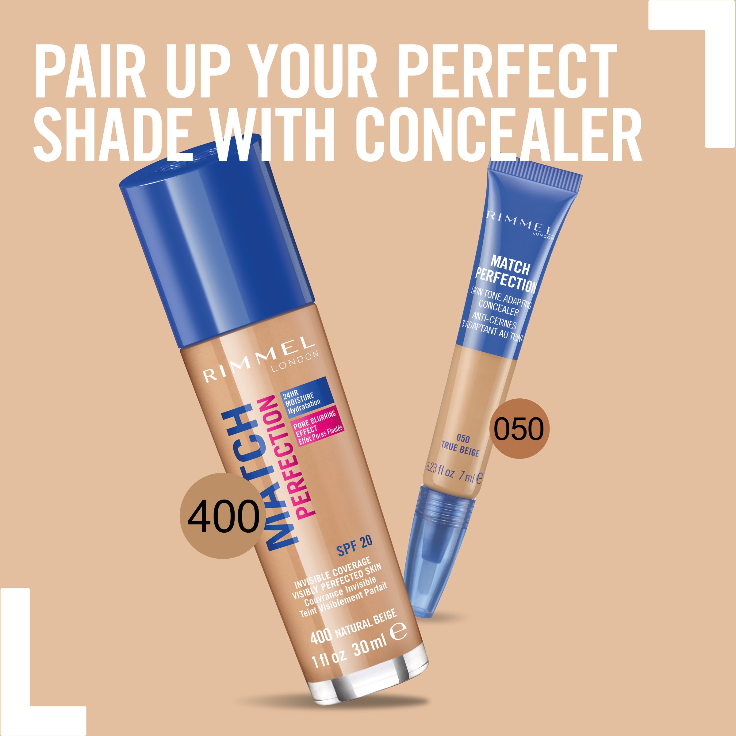 Rimmel Match Perfection Foundation 400 Natural Beige 30ml - Image 3