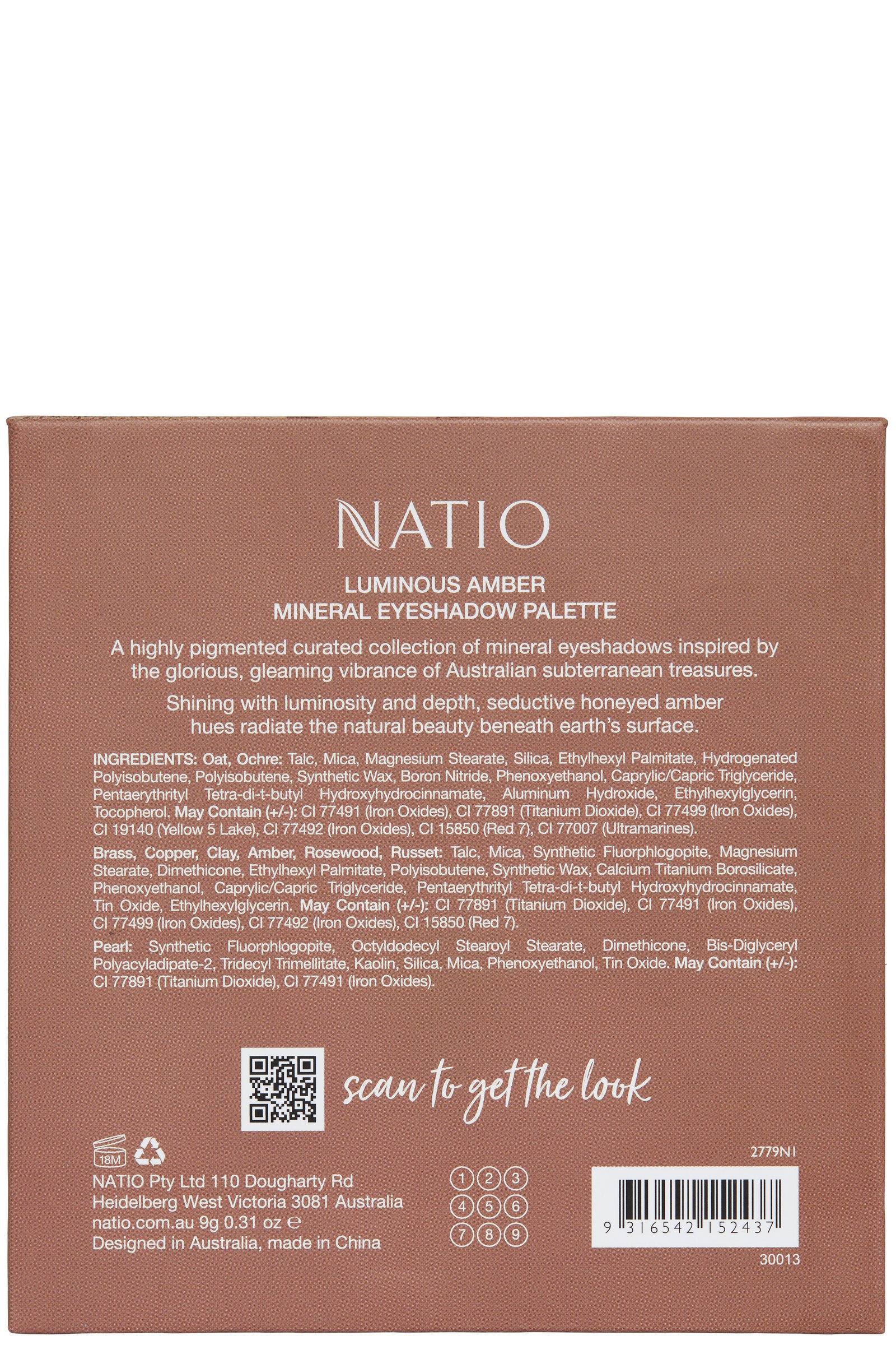 Natio Luminous Amber Mineral Eyeshadow Palette 9g - Image 3