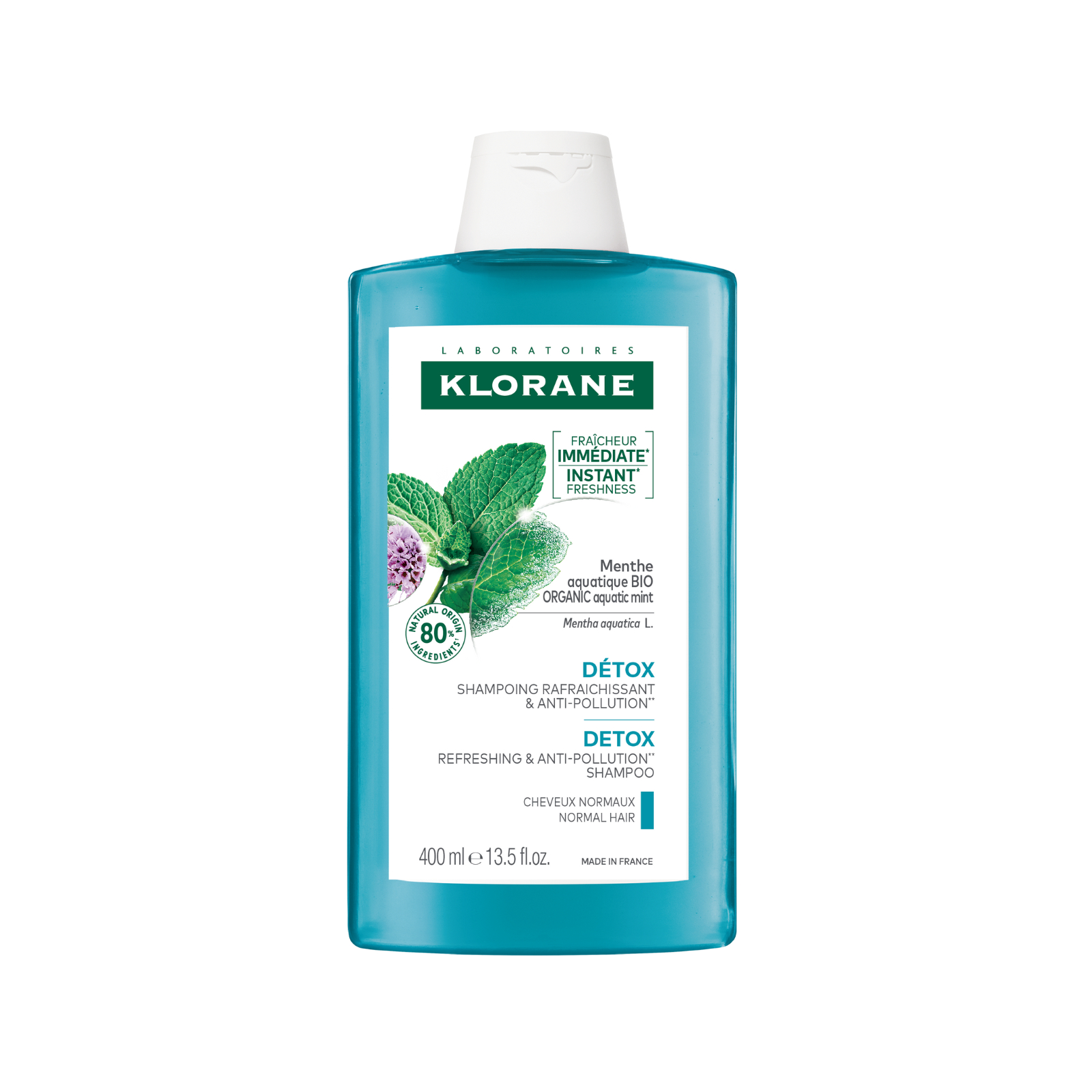 Klorane Shampoo With Organic Mint 400ml - Image 1