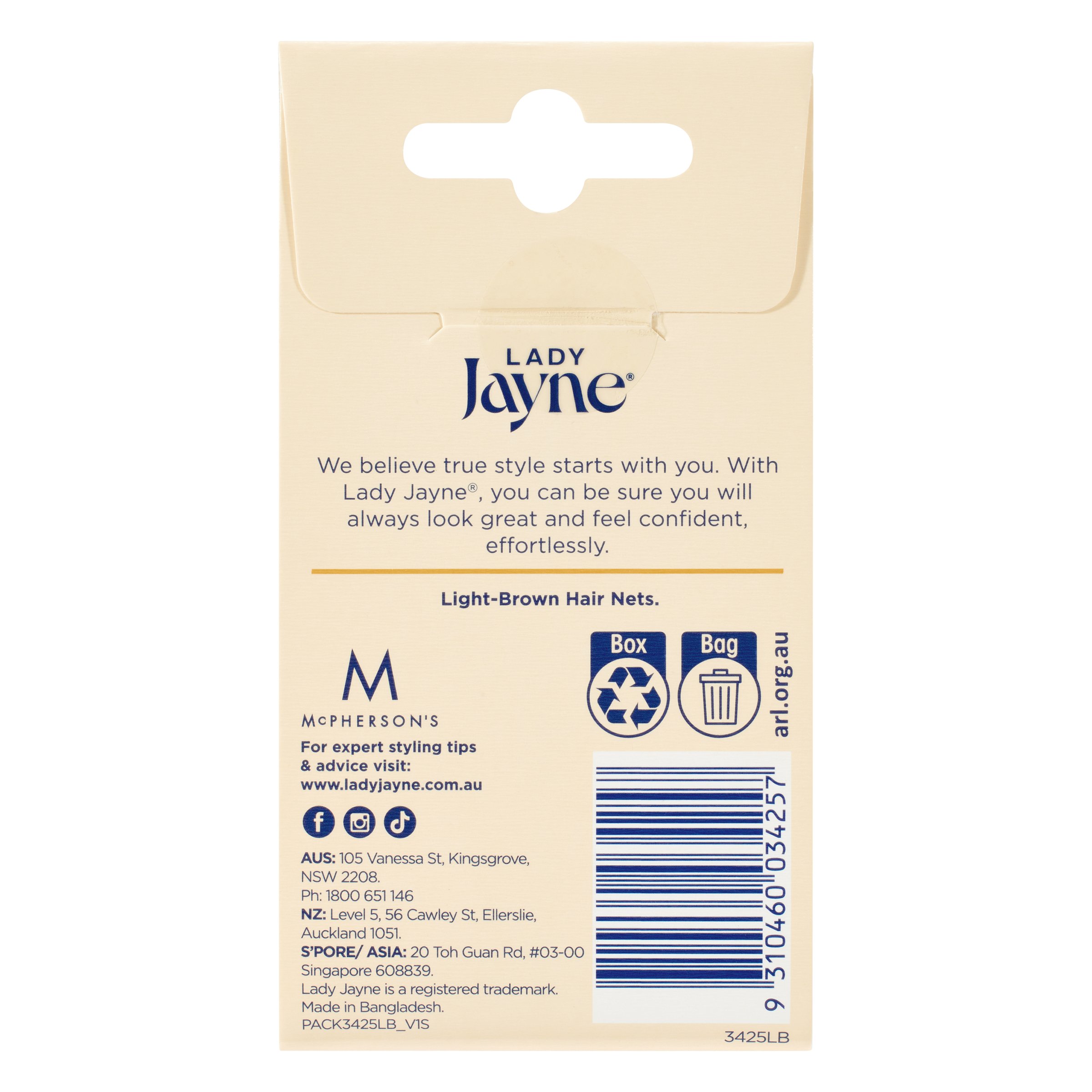 Lady Jayne Hair Net Light Brown 2 pack - Image 2